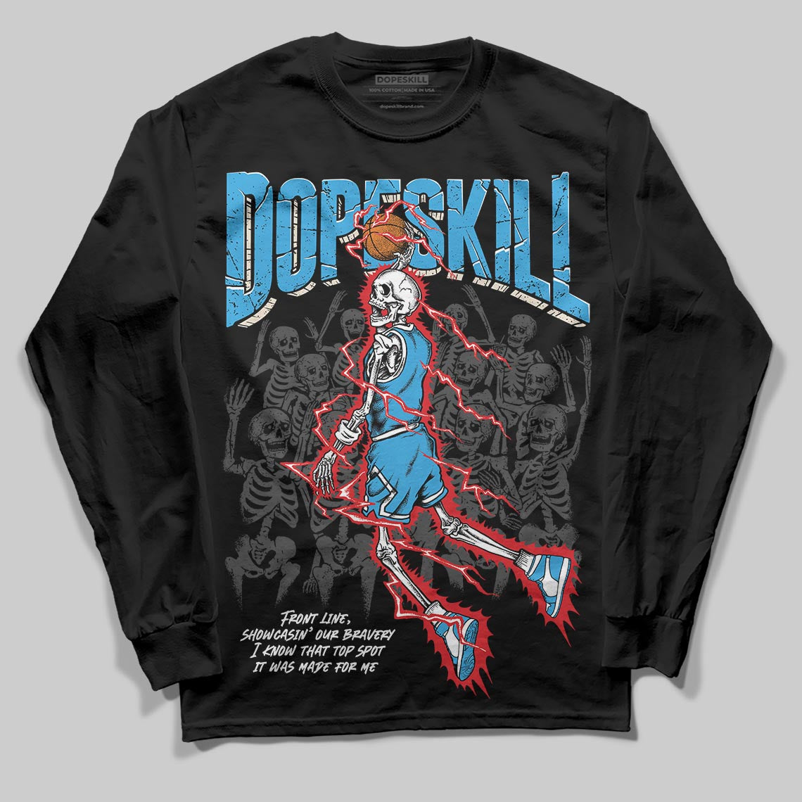 UNC Reimagined 1s DopeSkill Long Sleeve T-Shirt Thunder Dunk Graphic