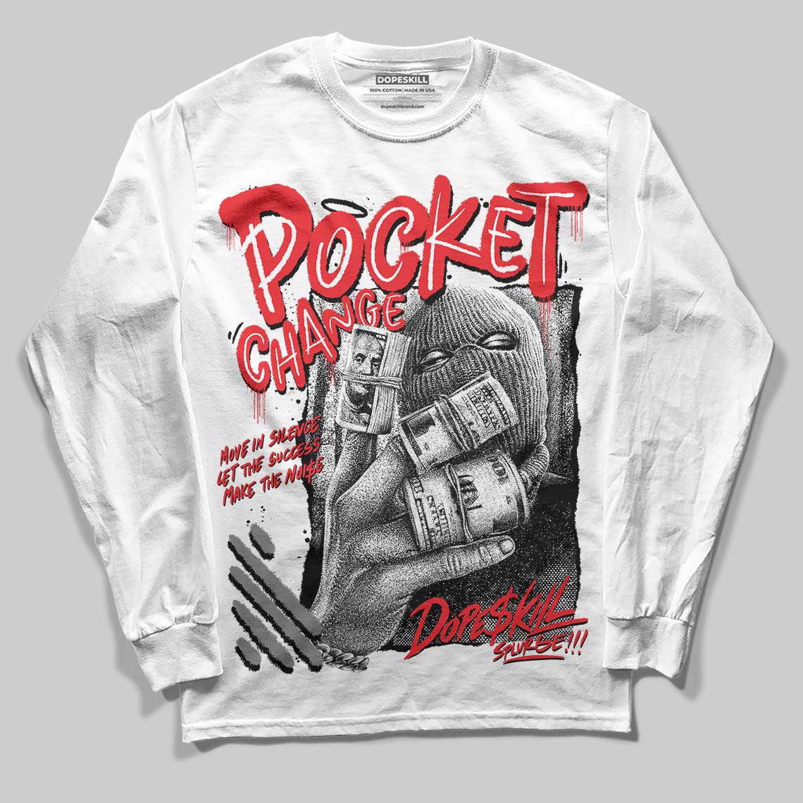 Grey Collection DopeSkill Long Sleeve T-Shirt Pocket Change Graphic