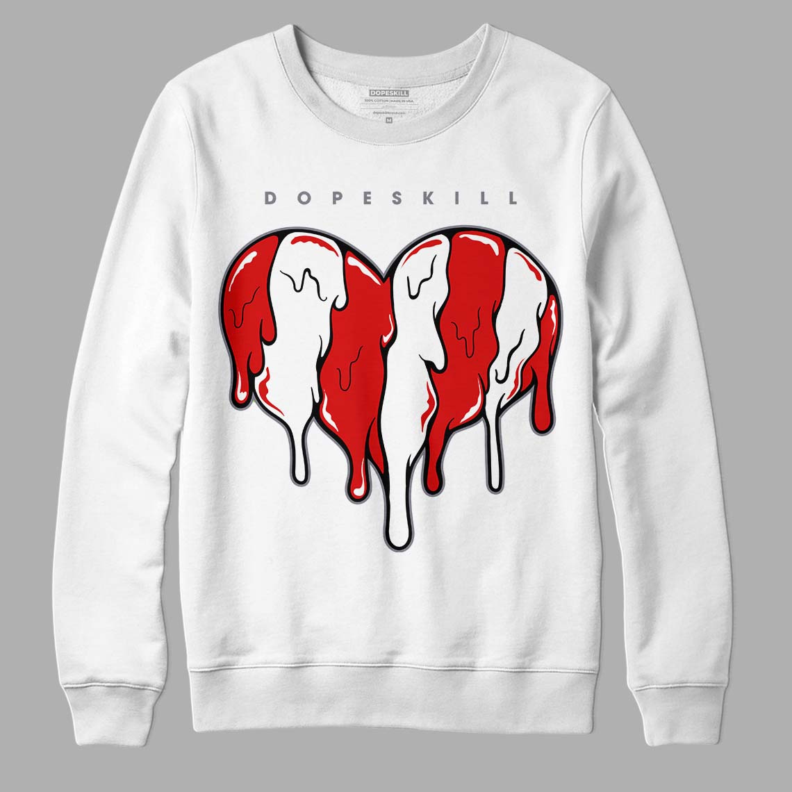 Gym Red 9s DopeSkill Sweatshirt Slime Drip Heart Graphic