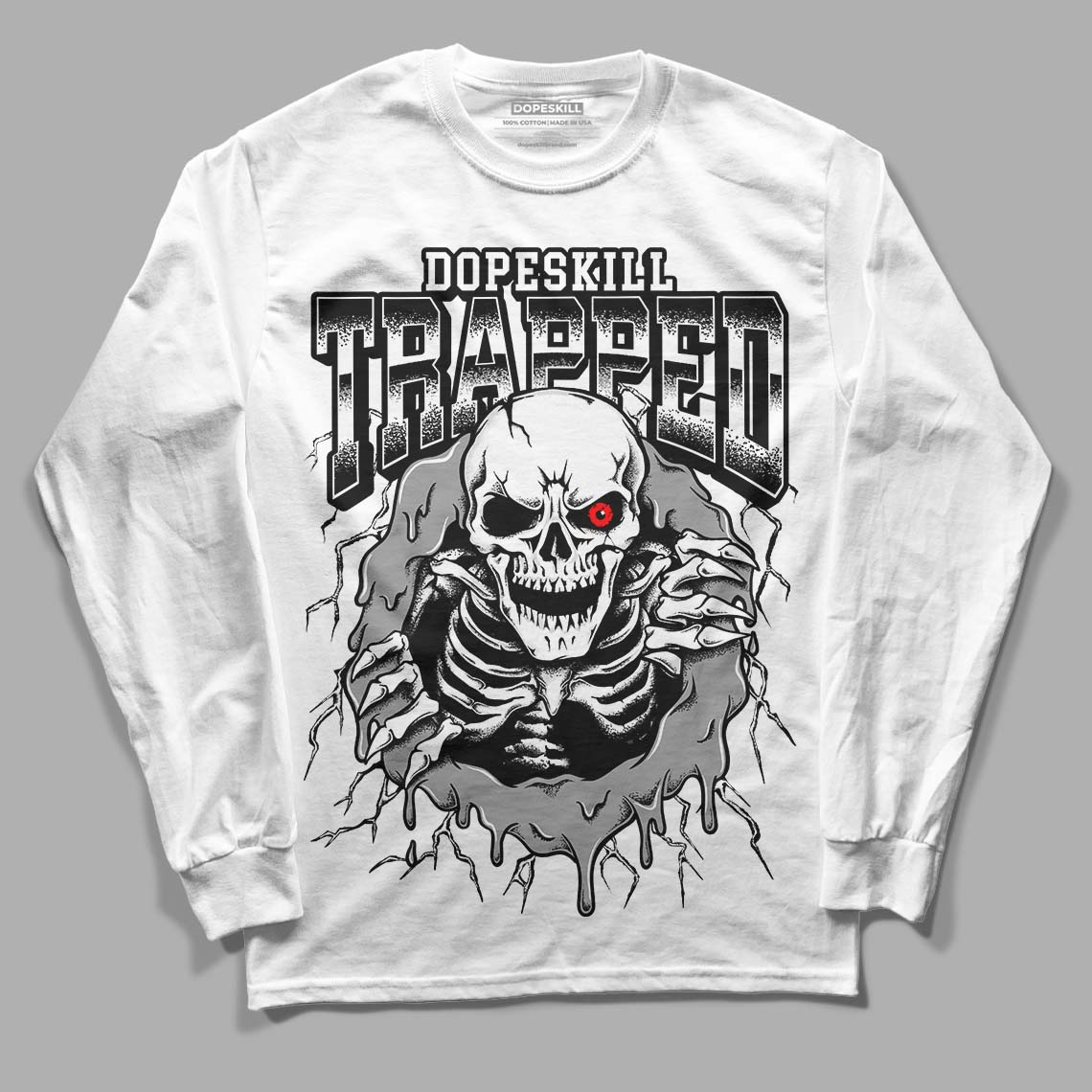Panda White Black Dunk Low DopeSkill Long Sleeve T-Shirt Trapped Halloween Graphic