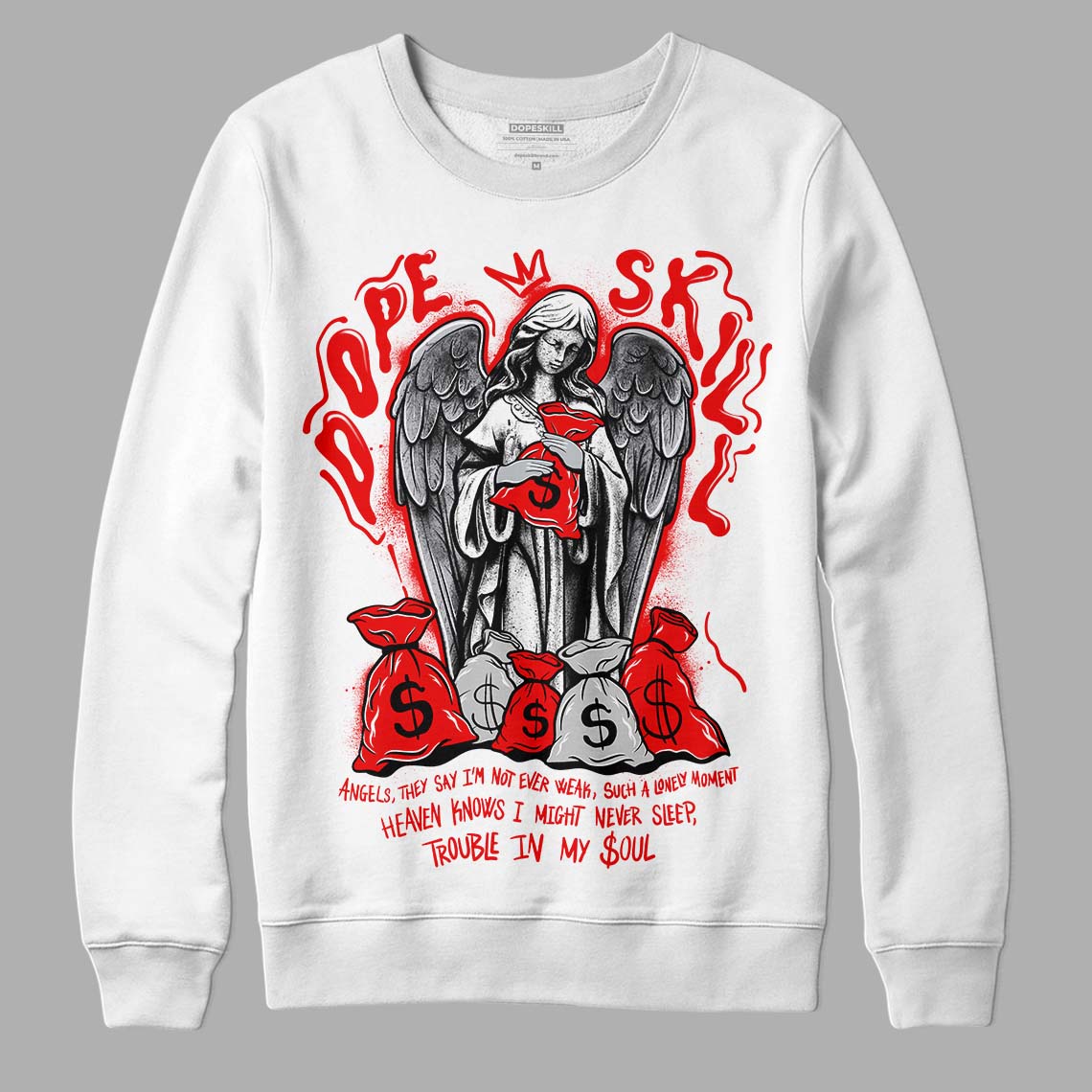 Cherry 12s DopeSkill Sweatshirt Angels Graphic