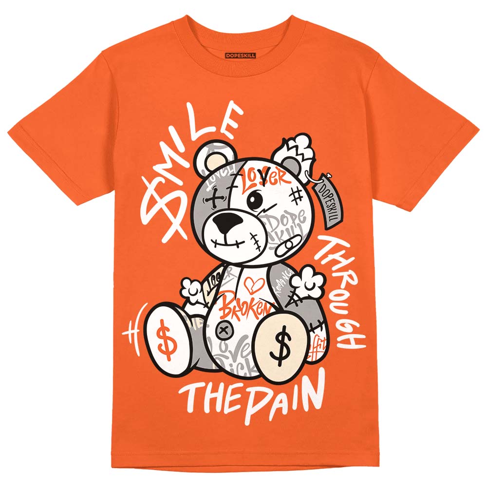 Georgia Peach 3s DopeSkill Orange T-shirt Smile Through The Pain Graphic