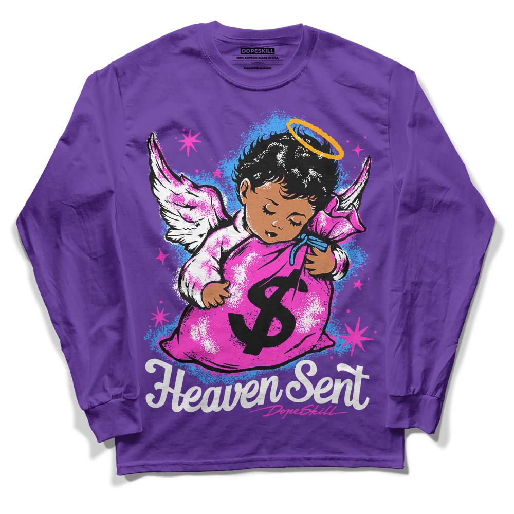PURPLE Collection DopeSkill Purple Long Sleeve T-Shirt Heaven Sent Graphic