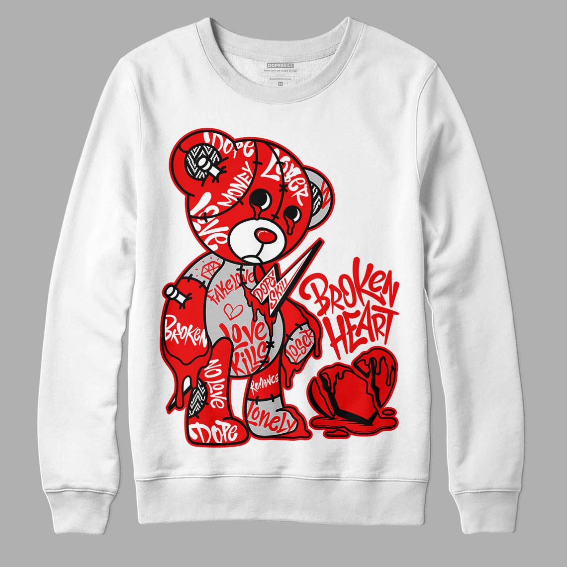 Cherry 12s DopeSkill Sweatshirt Broken Heart Graphic