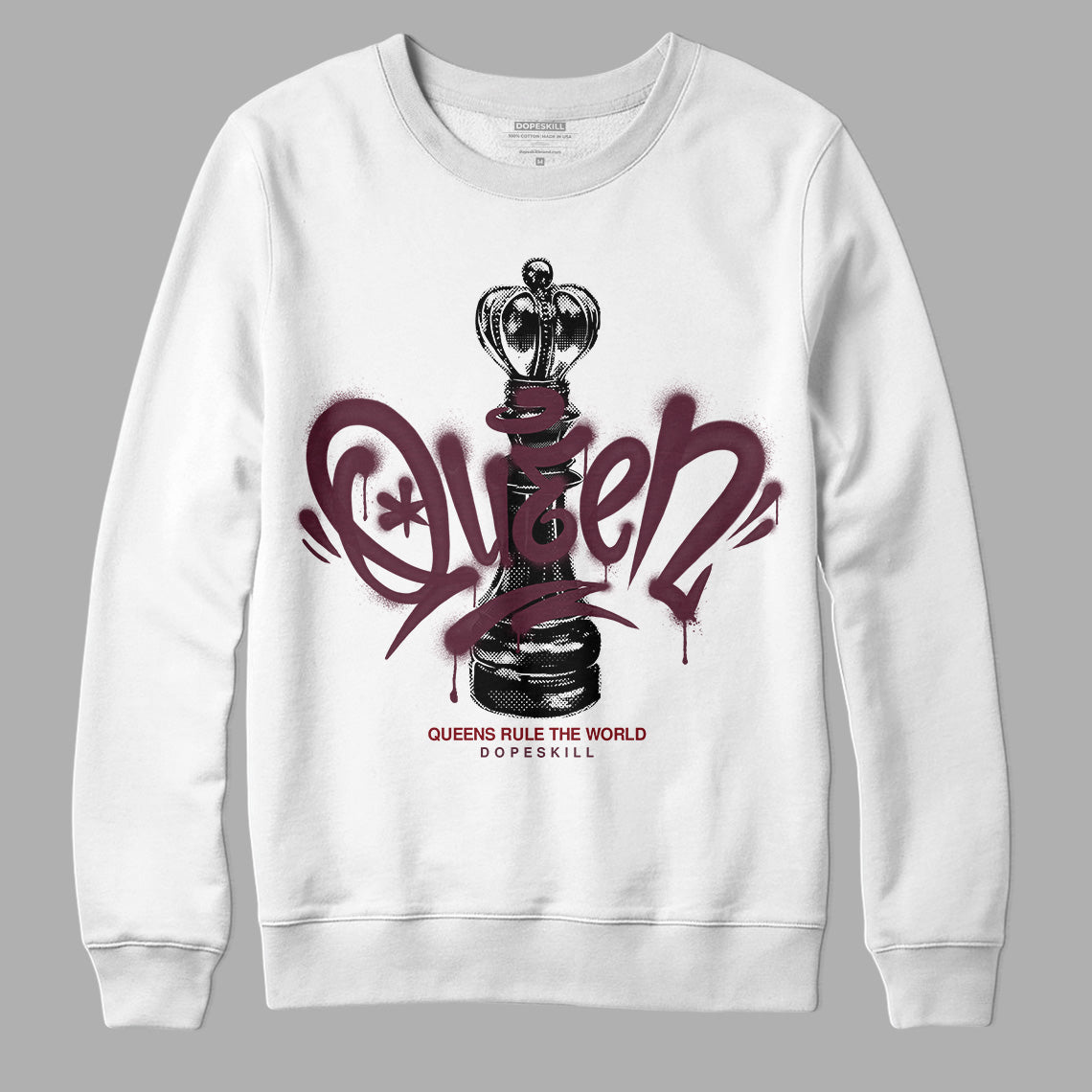 Burgundy 5s DopeSkill Sweatshirt Queen Chess Graphic