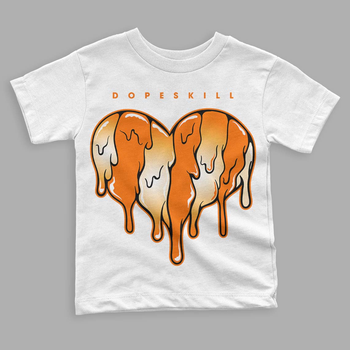 Dunk Low Magma Orange DopeSkill Toddler Kids T-shirt Slime Drip Heart Graphic