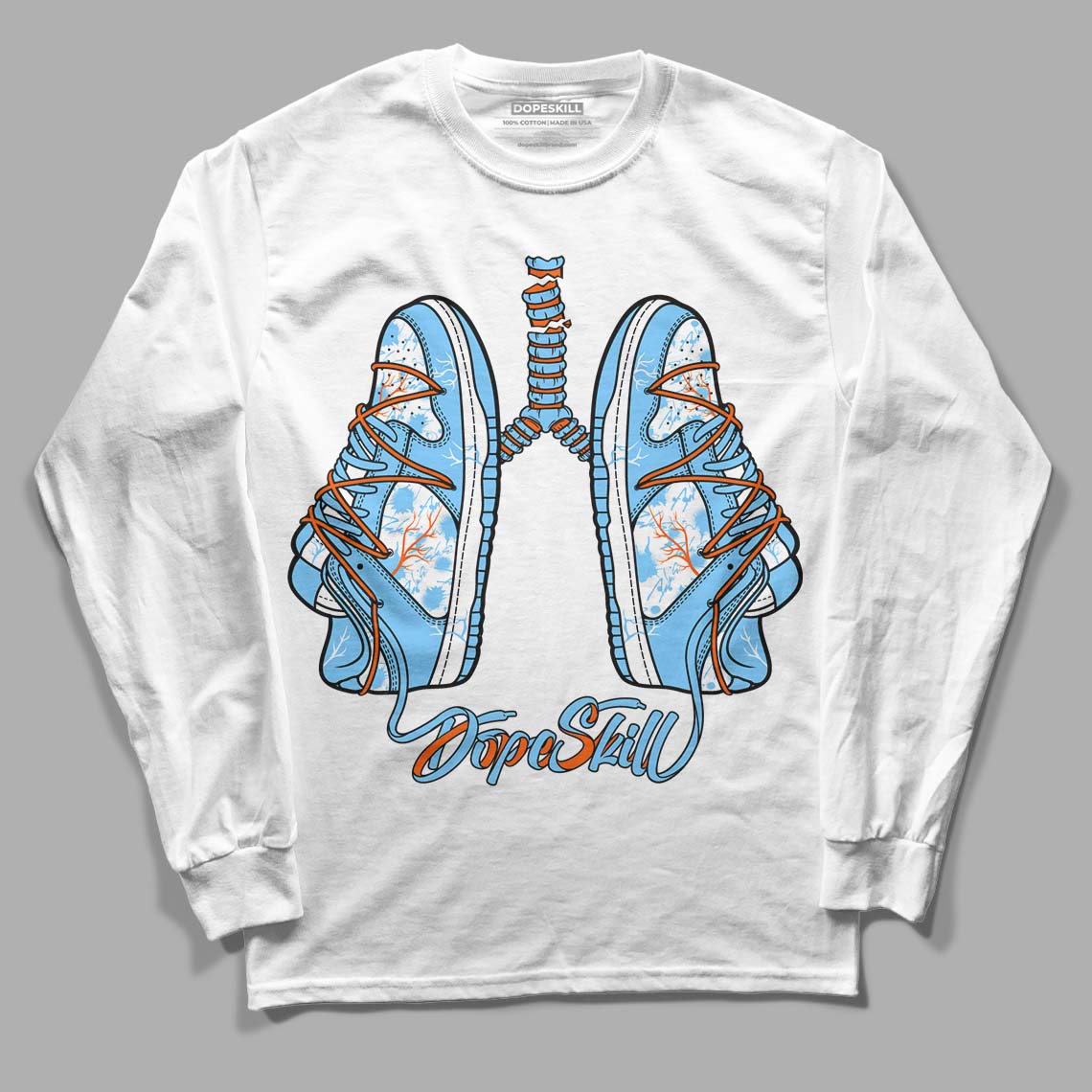 Dunk Low Futura University Blue DopeSkill Long Sleeve T-Shirt Breathe Graphic