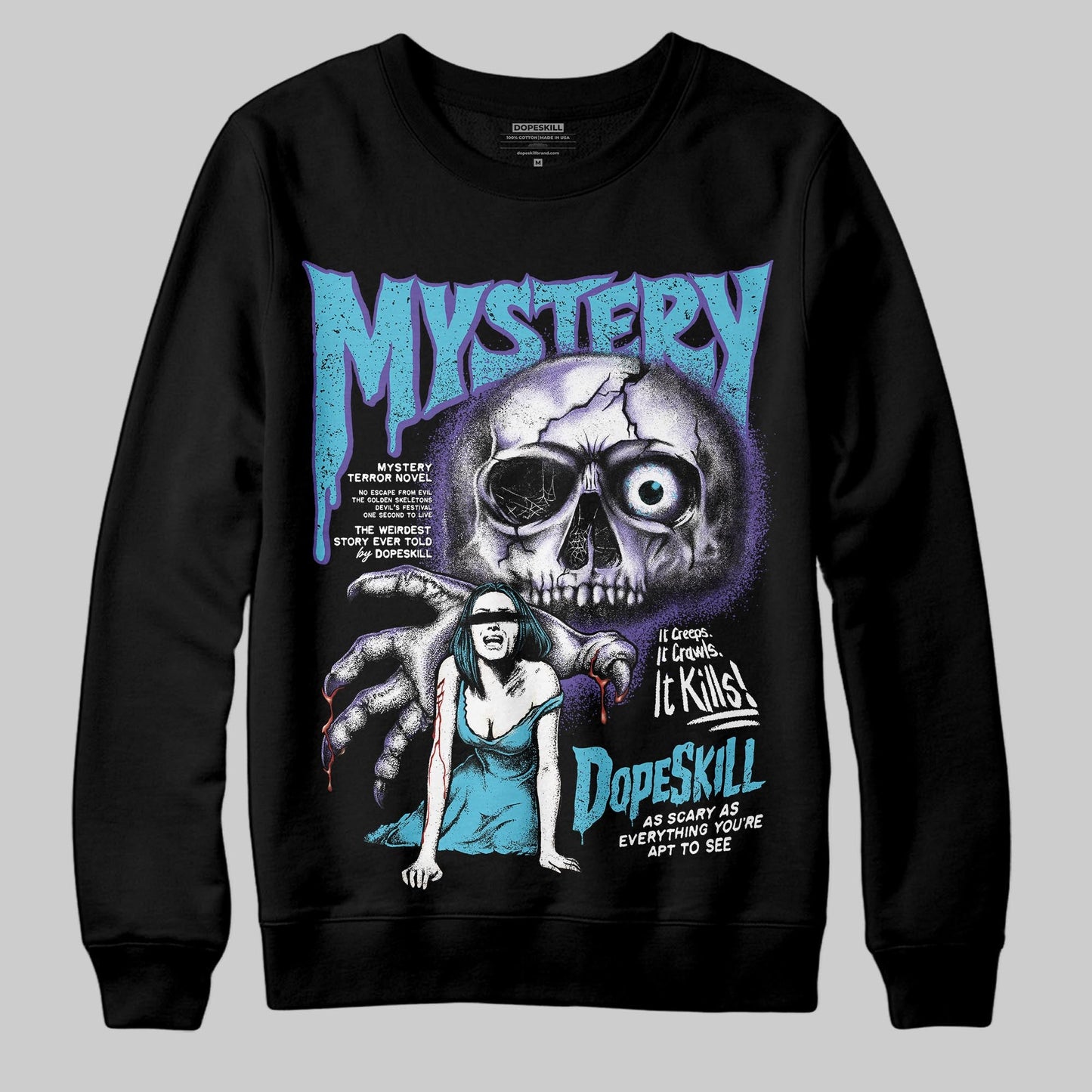 Aqua 8s DopeSkill Sweatshirt Mystery Ghostly Grasp Graphic