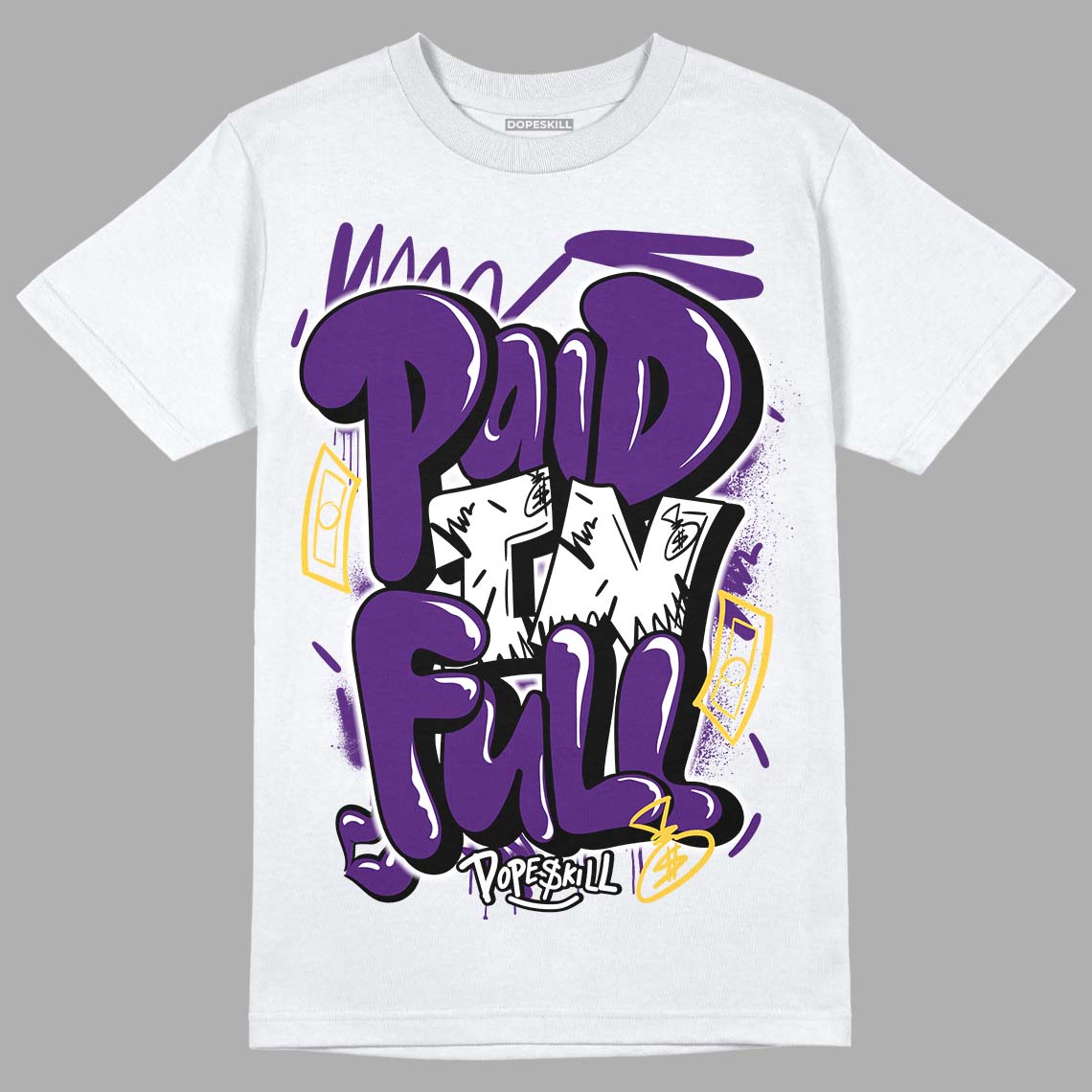 Field Purple 12s DopeSkill T-Shirt New Paid In Full Graphic