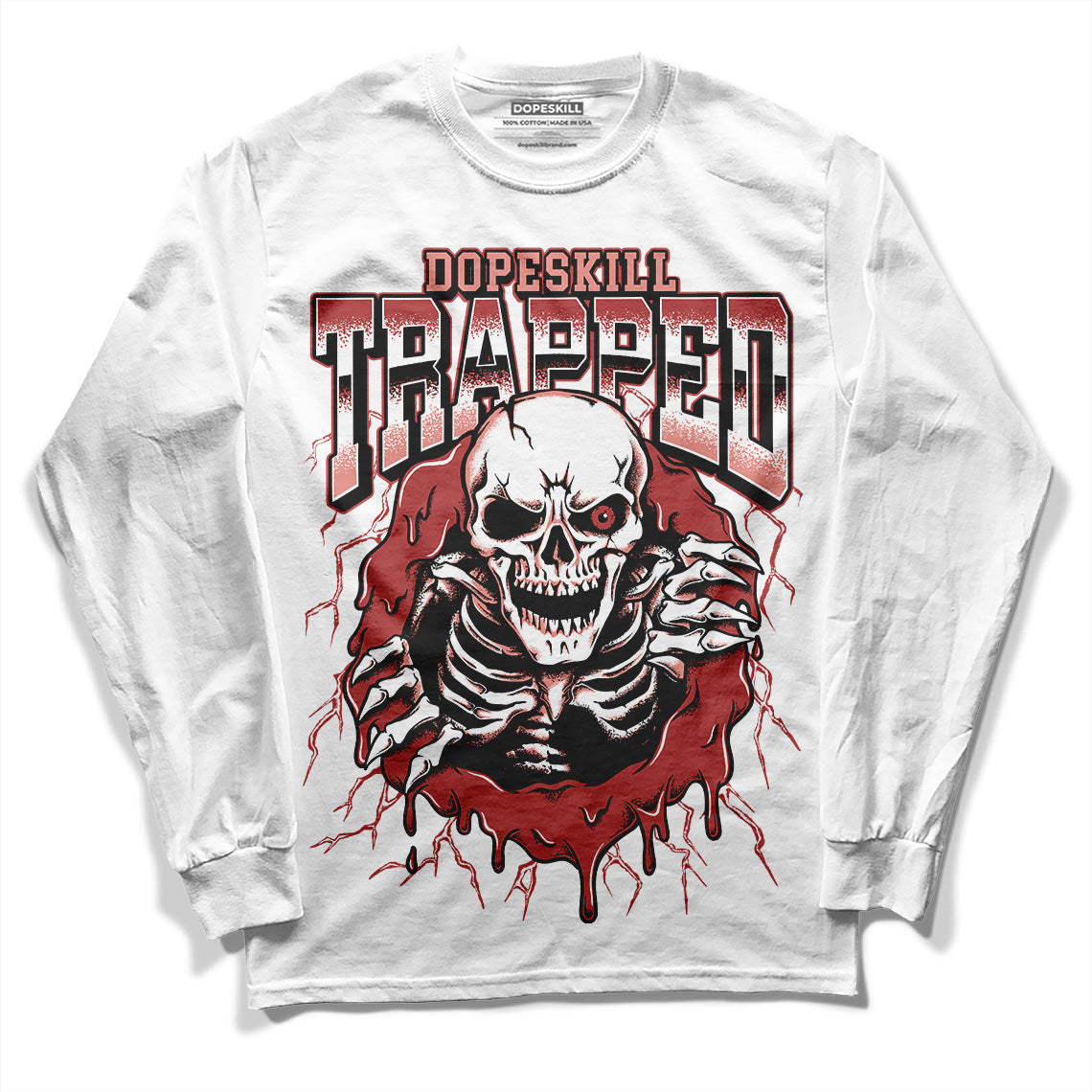 Dune Red 13s DopeSkill Long Sleeve T-Shirt Trapped Halloween Graphic