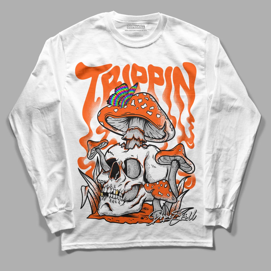 Orange Milk DopeSkill Long Sleeve T-Shirt Trippin Graphic