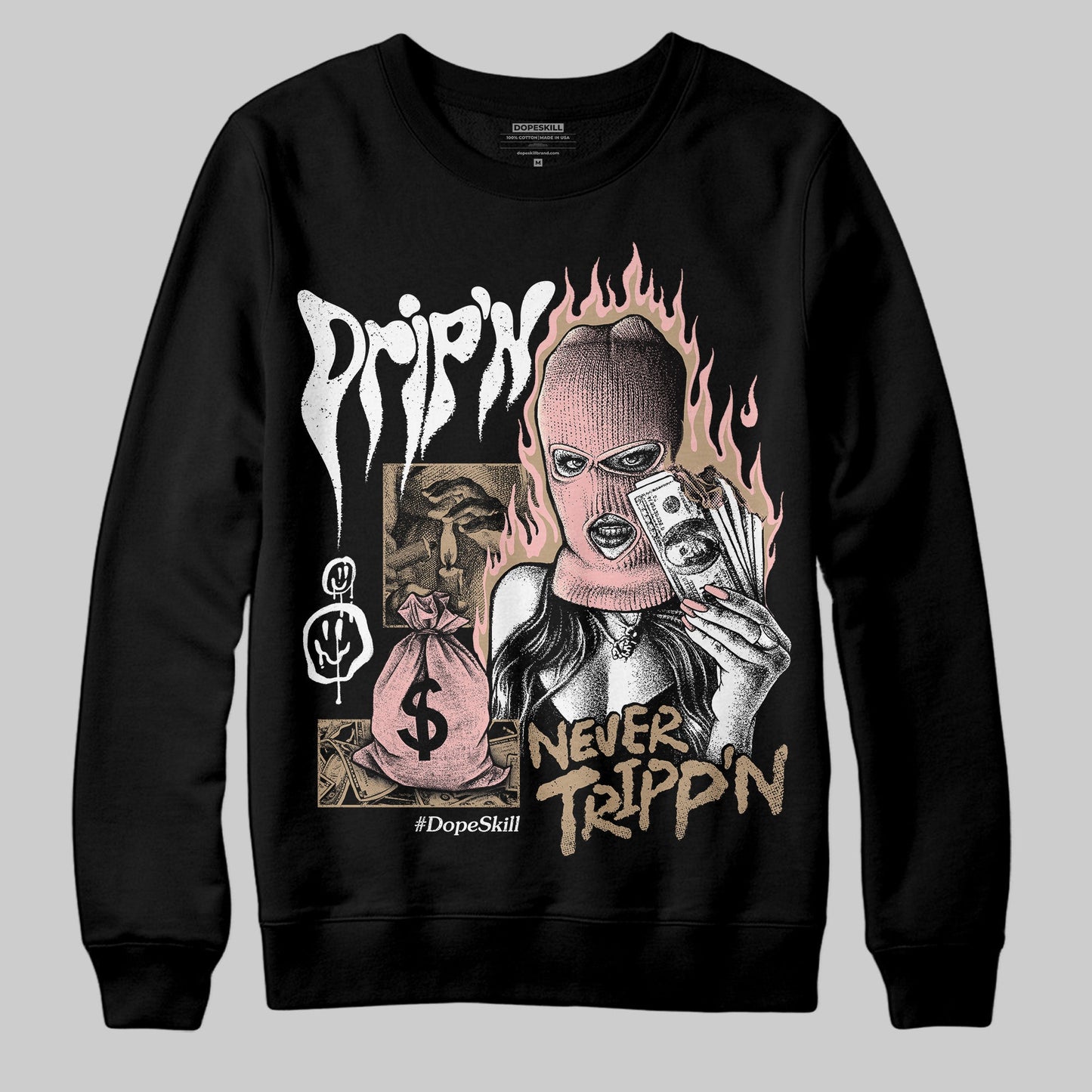 AIR FORCE 1 LINEN DopeSkill Sweatshirt Drip'n Never Tripp'n Graphic