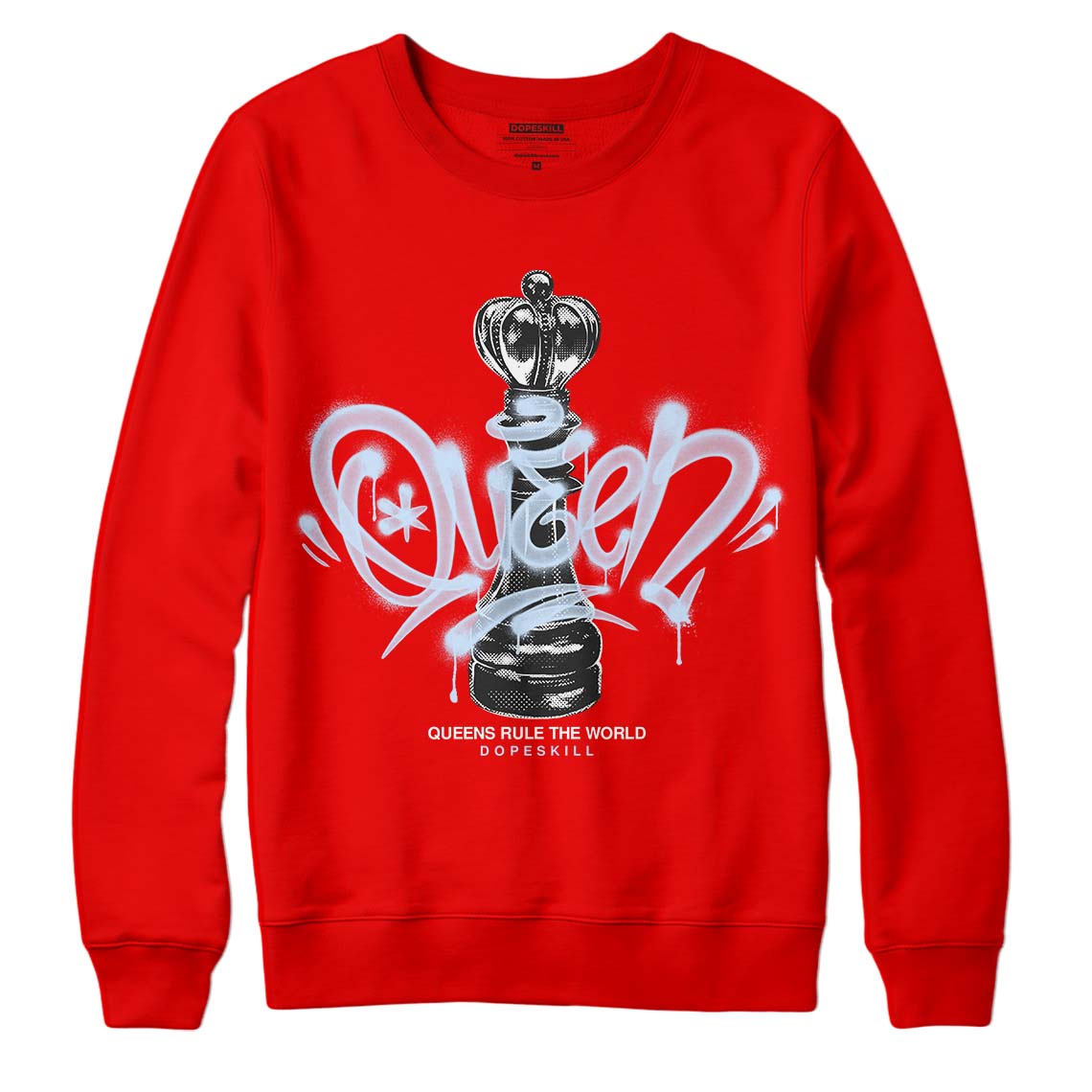 Cherry 11s DopeSkill Varsity Red Sweatshirt Queen Chess Graphic