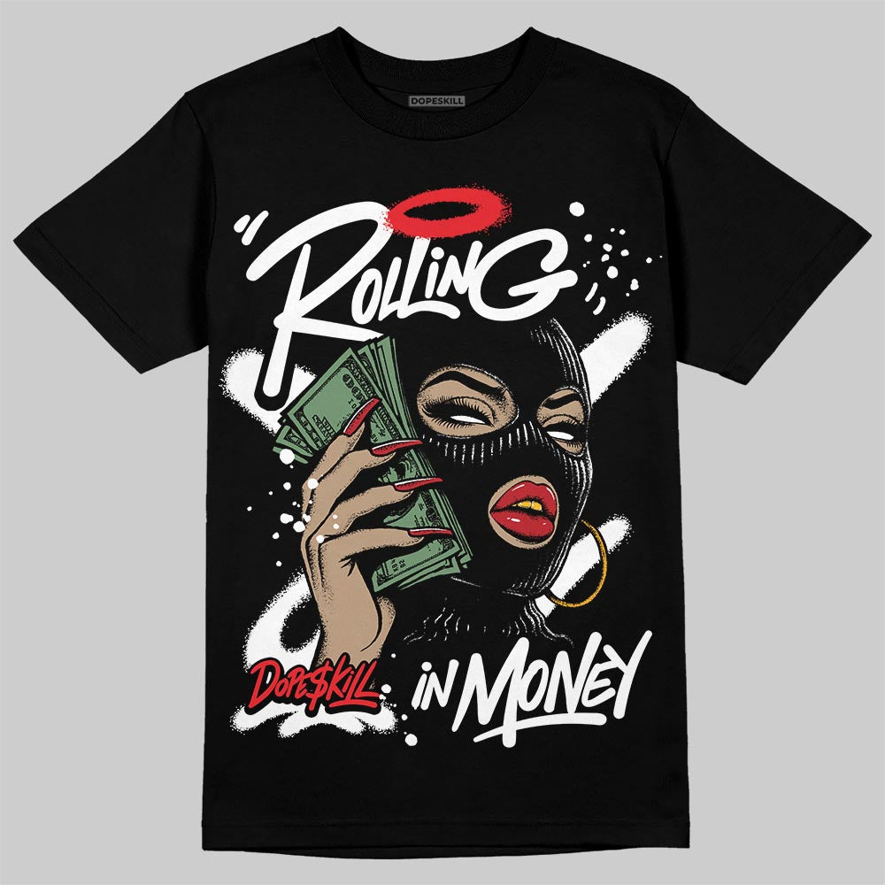 Black and White Collection DopeSkill T-Shirt Rolling in Money Graphic