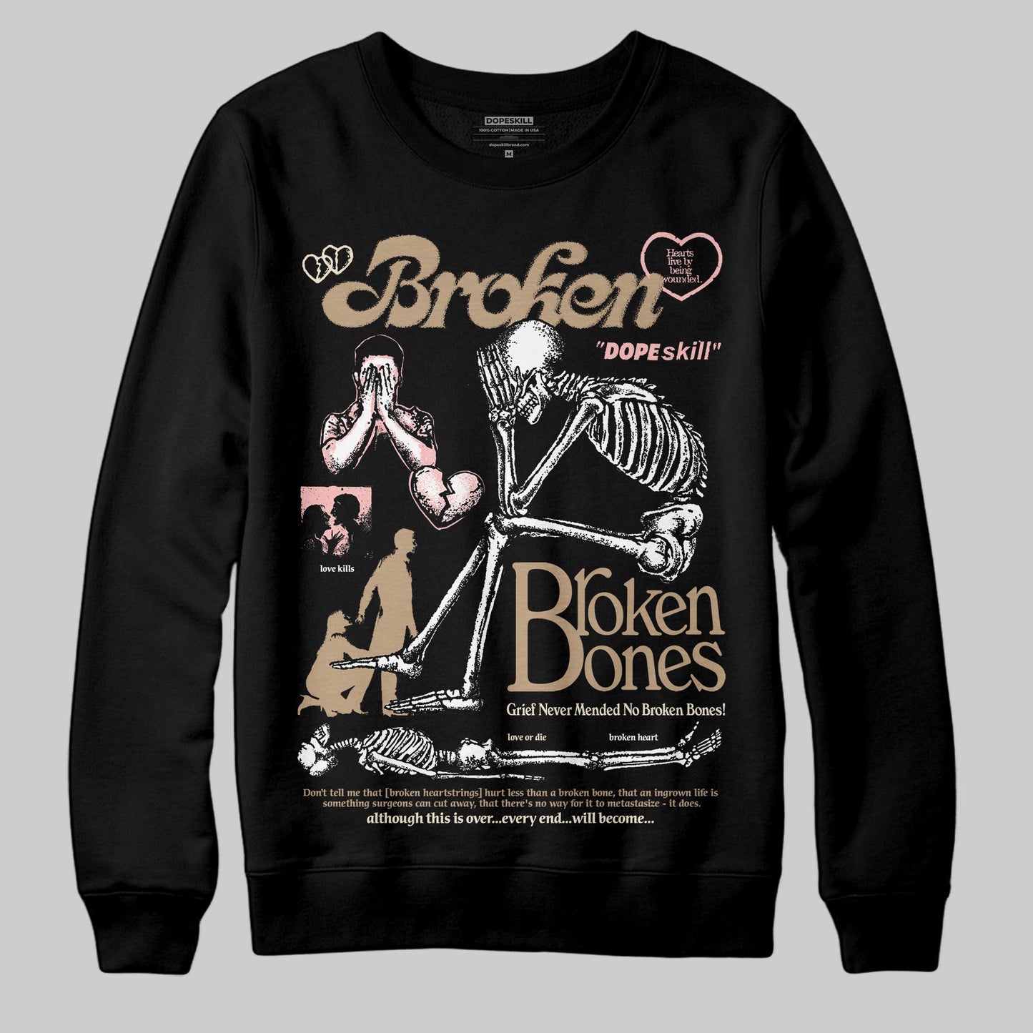AIR FORCE 1 LINEN DopeSkill Sweatshirt Broken Bones Graphic