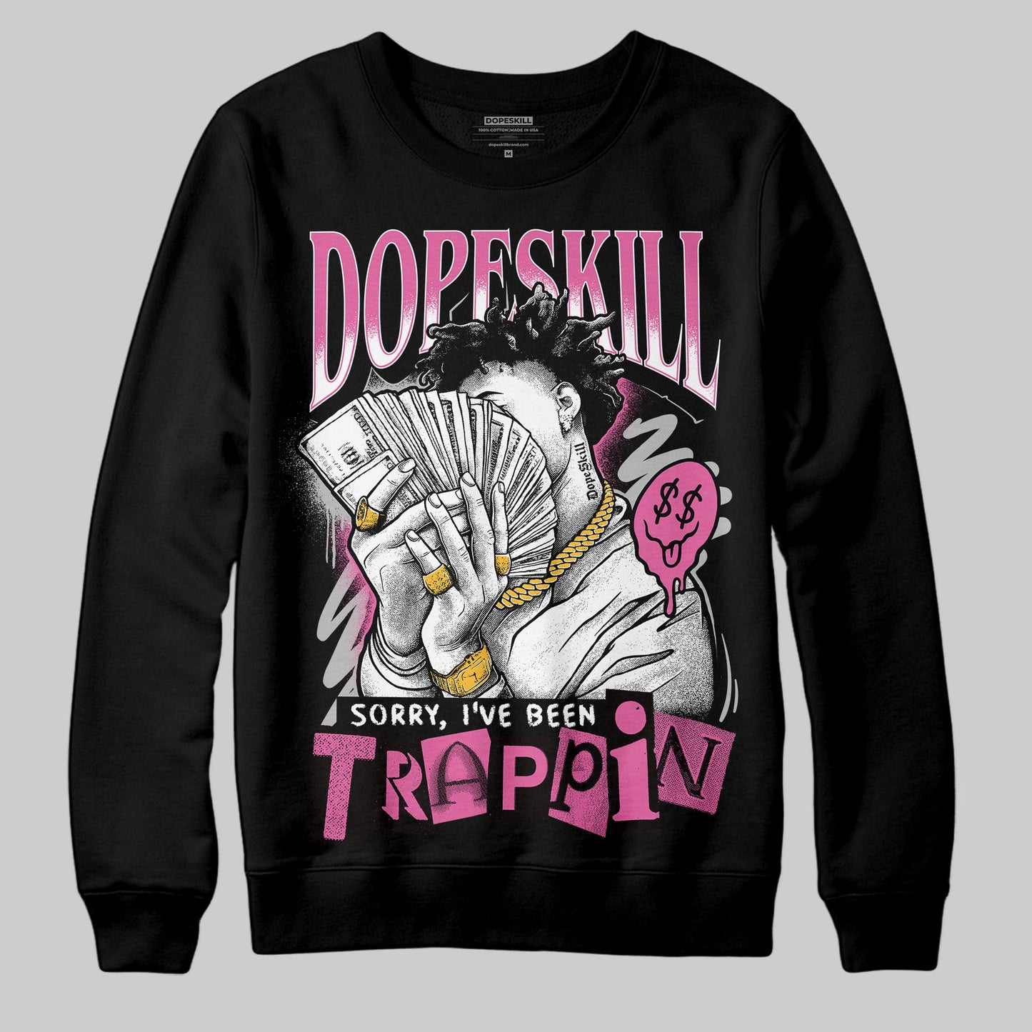 Kayano 14 Cream Sweet Pink DopeSkill Sweatshirt Sorry I've Been Trappin Graphic