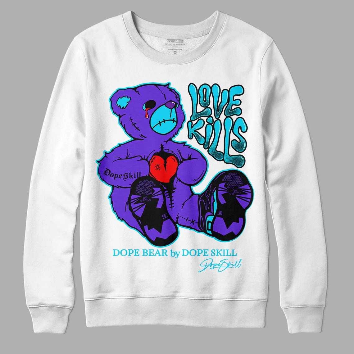 Aqua 6s DopeSkill Sweatshirt Love Kills Graphic