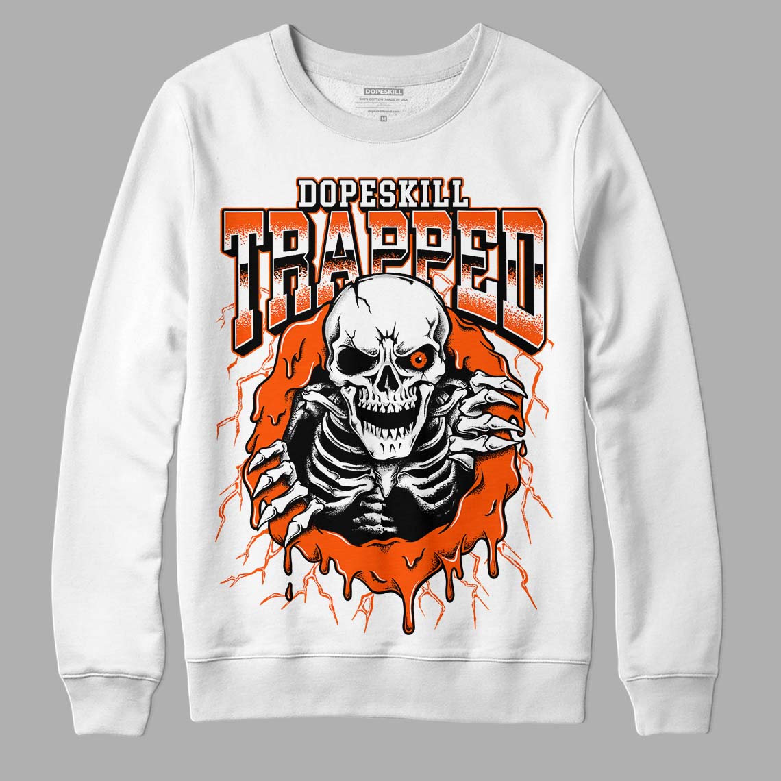 Orange Milk DopeSkill Sweatshirt Trapped Halloween Graphic