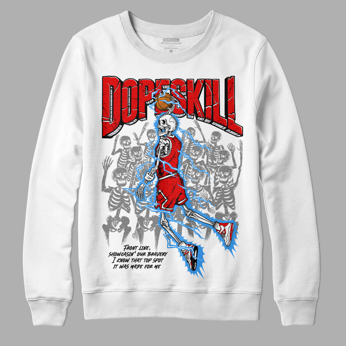 Red Cement 4S DopeSkill Sweatshirt Thunder Dunk Graphic