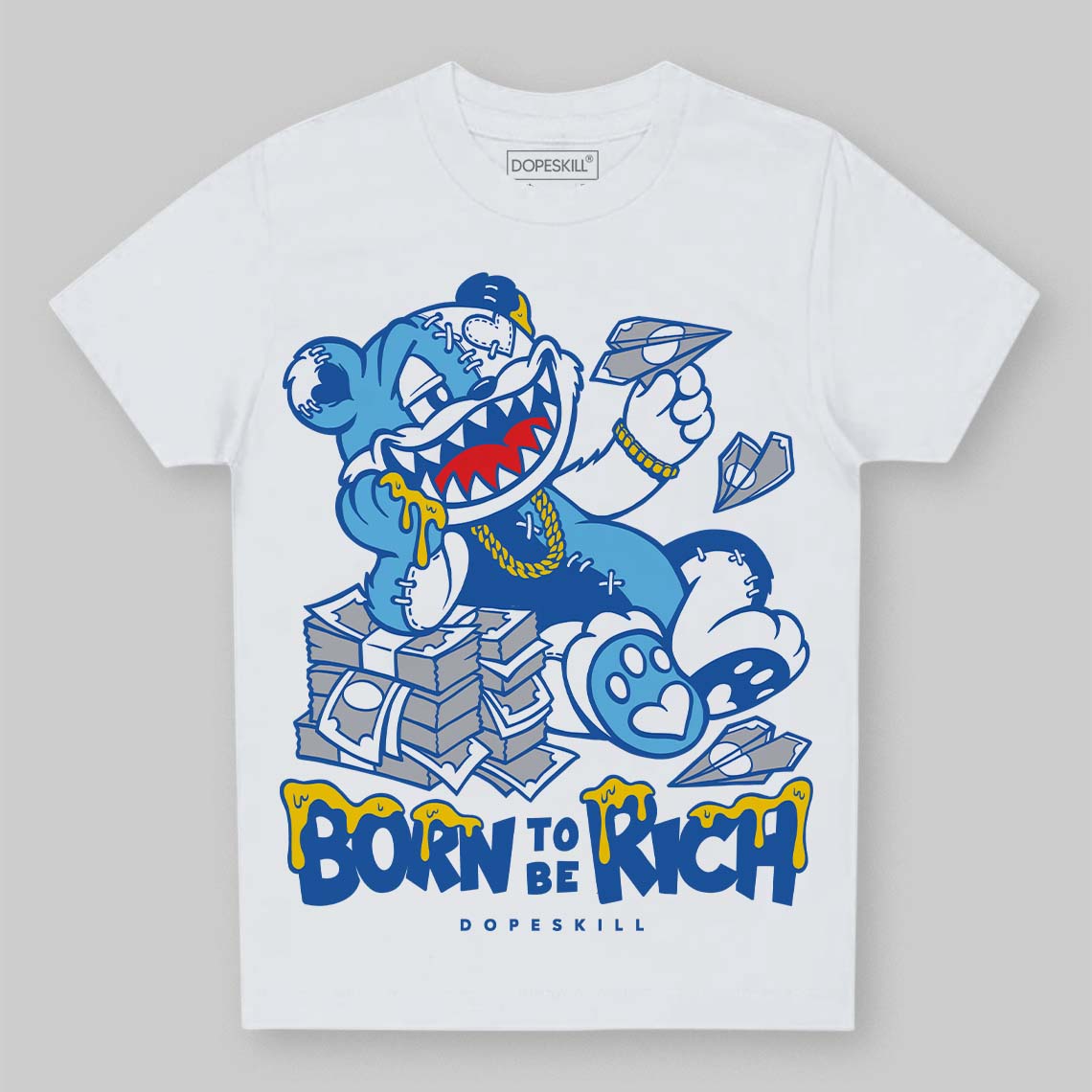 Blueberry 12s DopeSkill Toddler Kids T-shirt Born To Be Rich Graphic