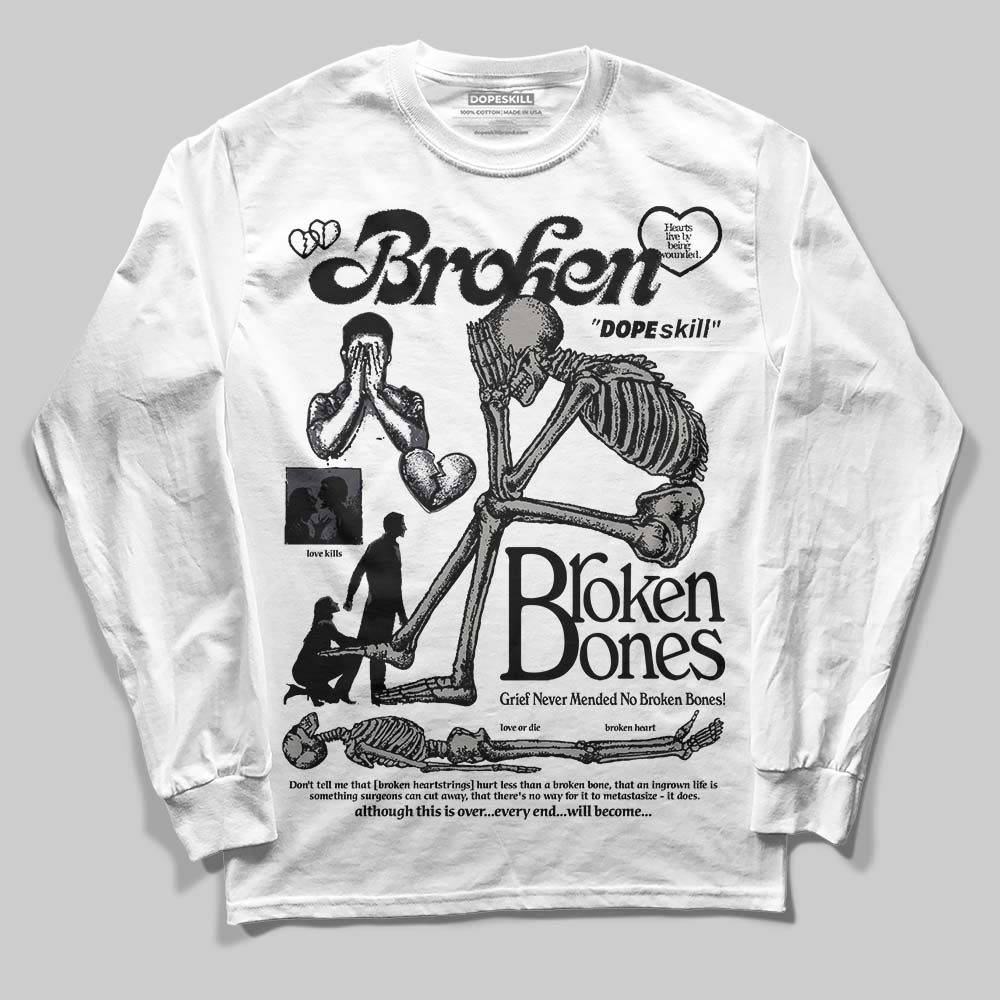 Black Cat 3s DopeSkill Long Sleeve T-Shirt Broken Bones Graphic