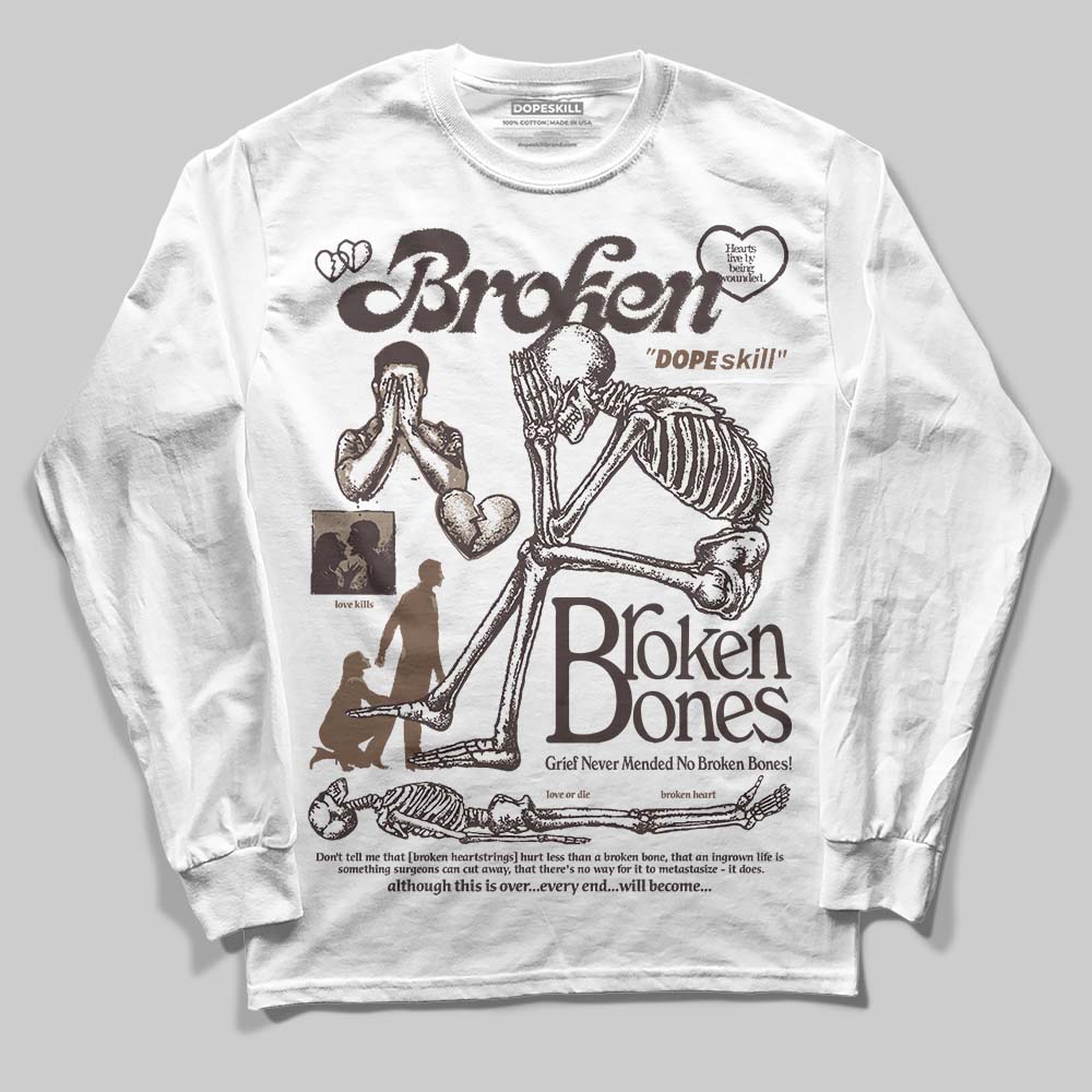 Baroque Brown 12s DopeSkill Long Sleeve T-Shirt Broken Bones Graphic