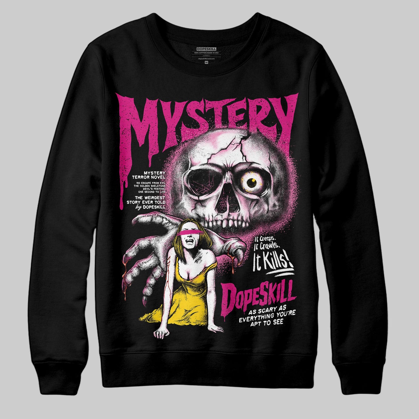 Rick RO Pink Leather Sneakers DopeSkill Sweatshirt Mystery Ghostly Grasp Graphic