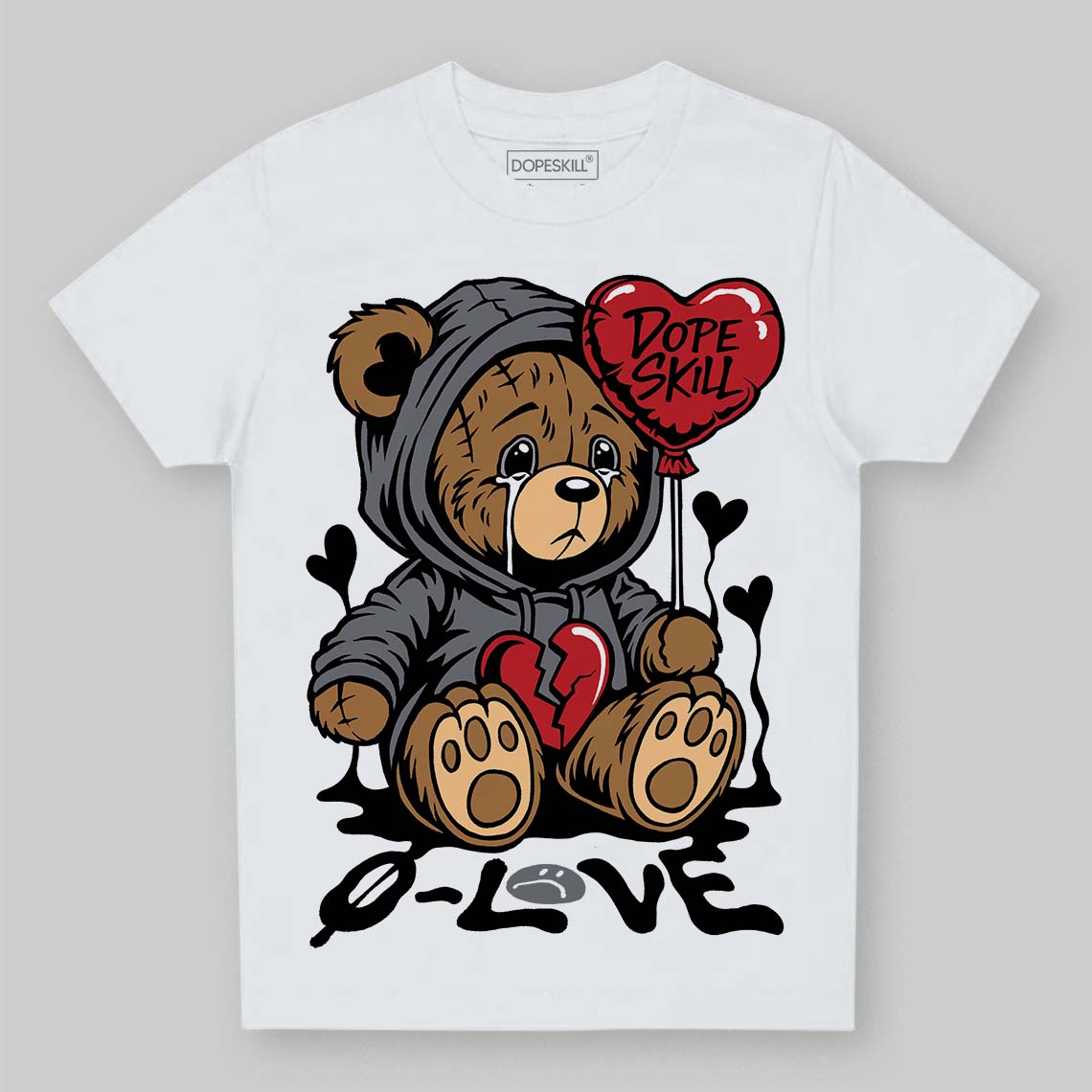 Cement Grey 3s DopeSkill Toddler Kids T-shirt Broken Bear Graphic