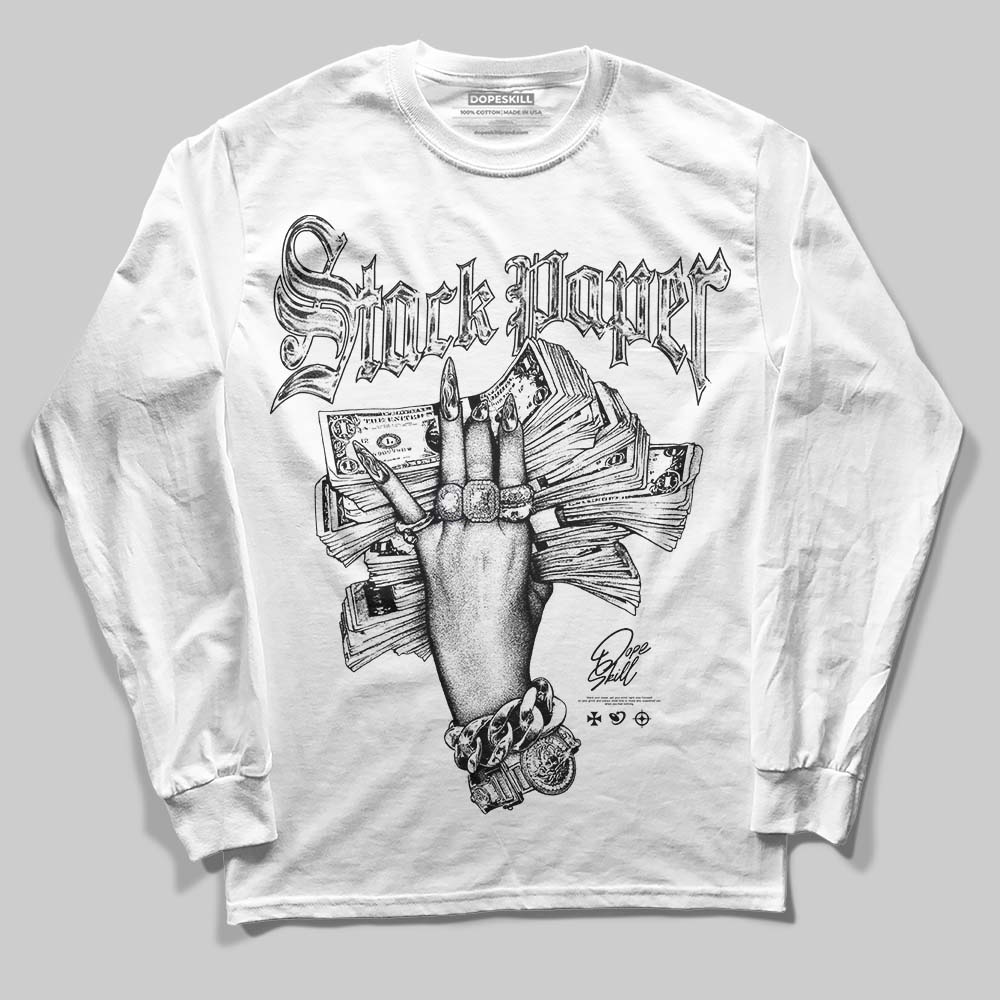 Black and White Collection DopeSkill Long Sleeve T-Shirt Stack Paper Graphic