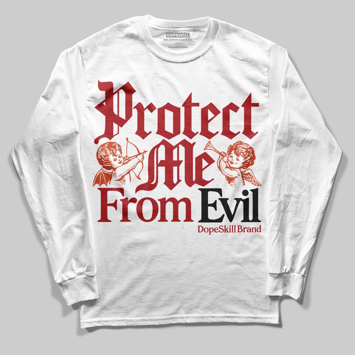 Brick By Brick 4s DopeSkill Long Sleeve T-Shirt Protect Me From Evil Graphic