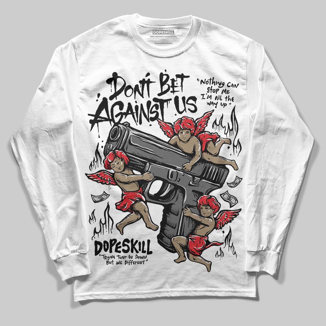 Dunk Panda White Black DopeSkill Long Sleeve T-Shirt Don't Bet Against Us Graphic