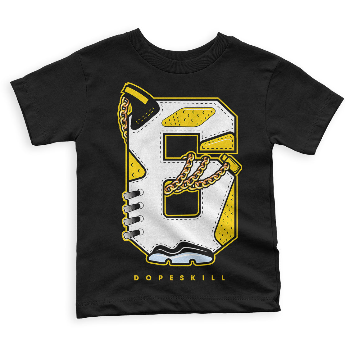 Yellow Ochre 6s DopeSkill Toddler Kids T-shirt No.6 Graphic
