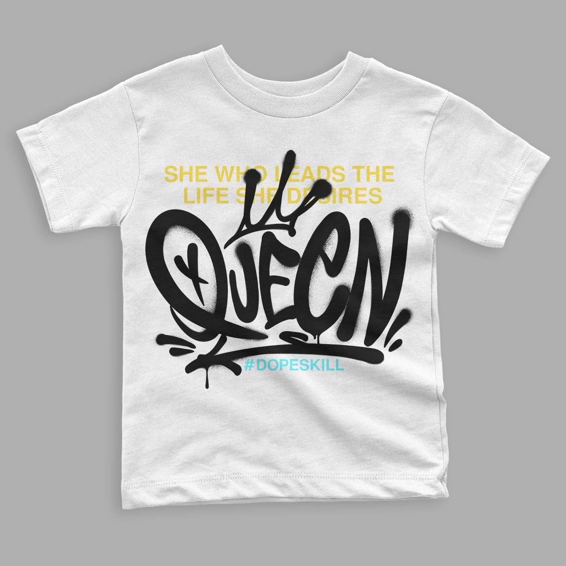 Aqua 5s DopeSkill Toddler Kids T-shirt Queen Graphic