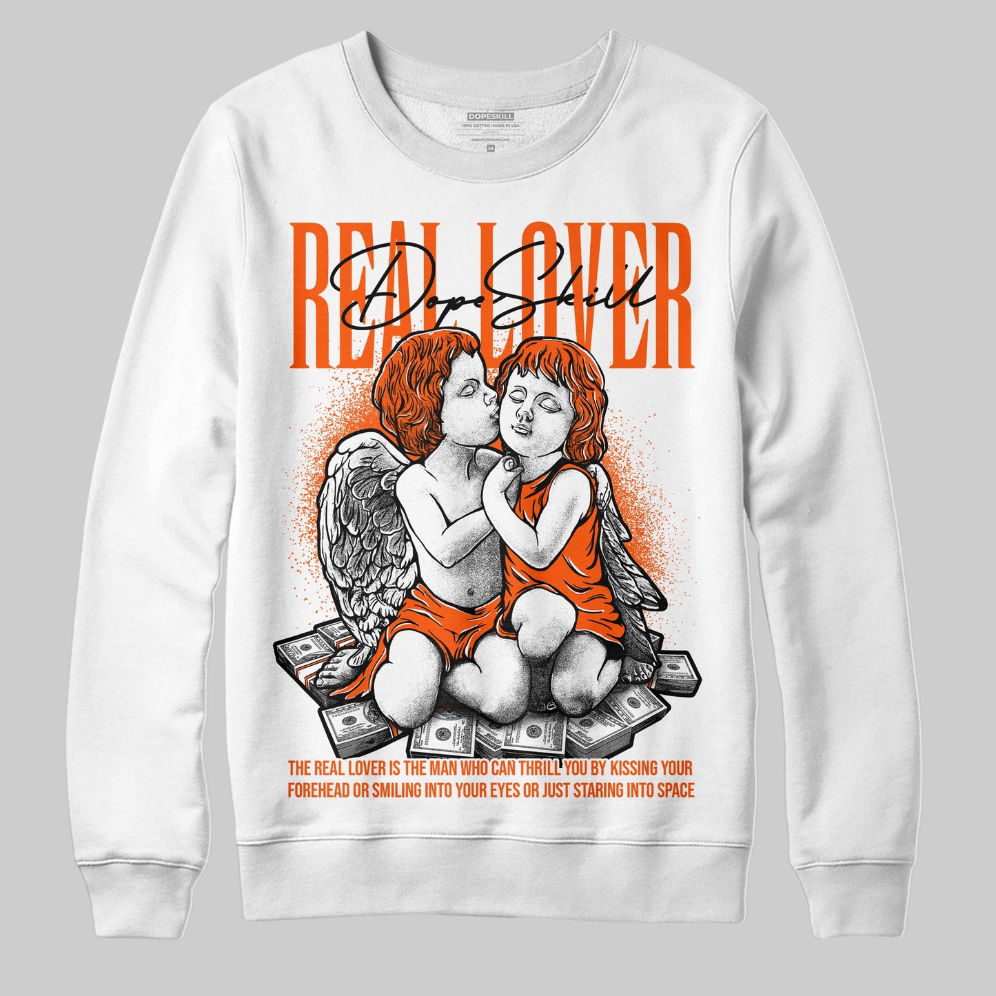 Orange Milk DopeSkill Sweatshirt Real Lover Graphic