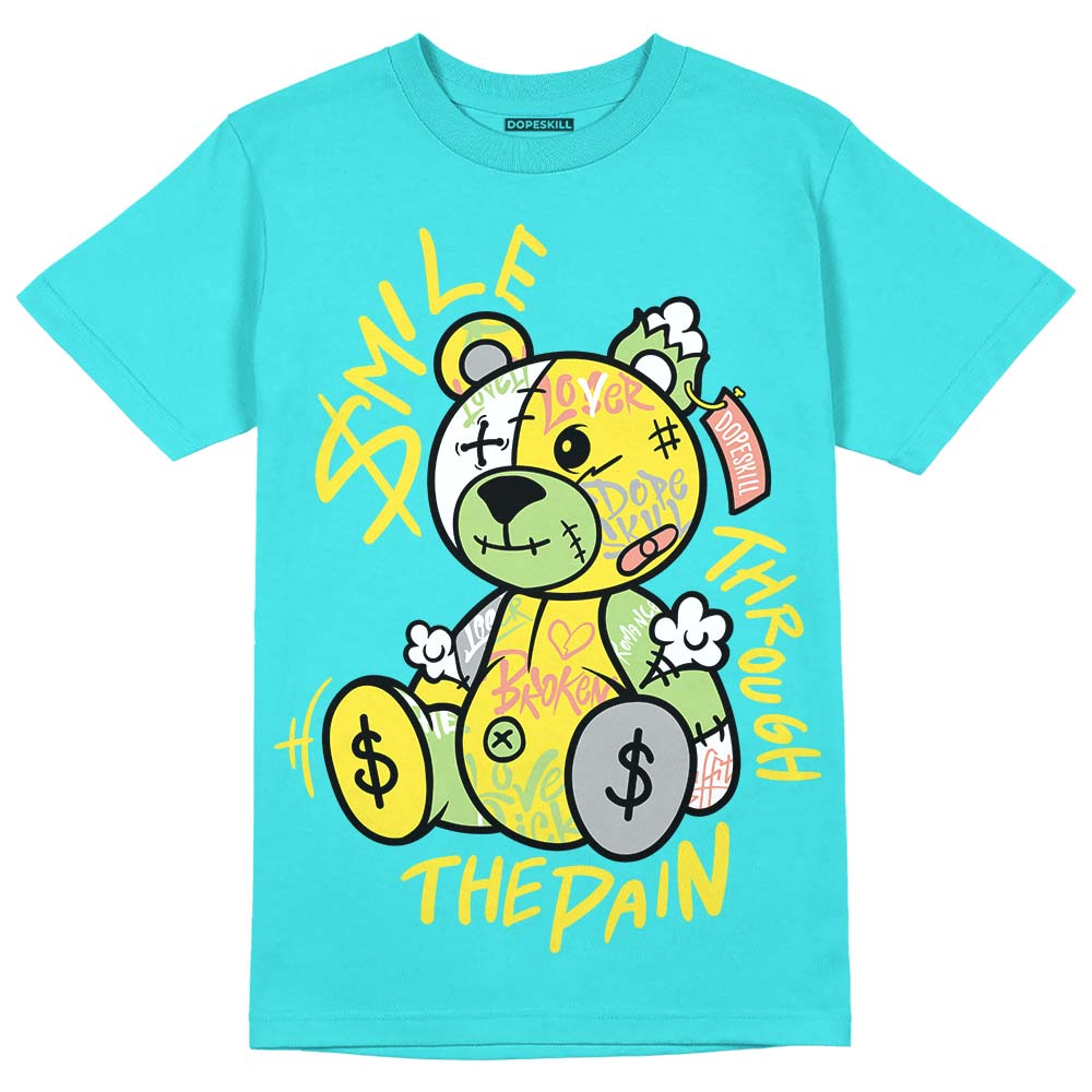 Cyan Burst 9060 DopeSkill Virtual Blue T-Shirt Smile Through The Pain Graphic