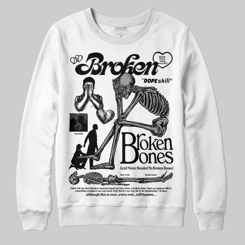Black Cat 3s DopeSkill Sweatshirt Broken Bones Graphic