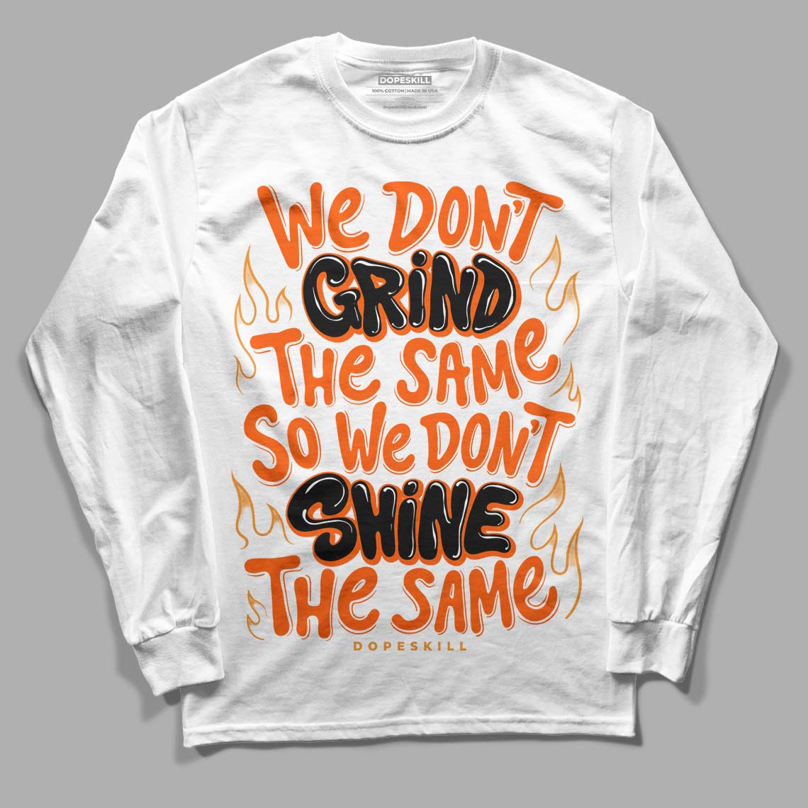 Brilliant Orange 12s DopeSkill Long Sleeve T-Shirt Grind Shine Graphic