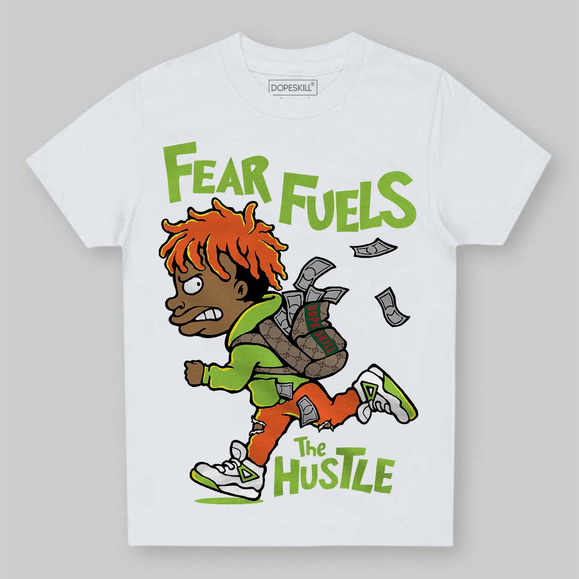 Neon Green Collection DopeSkill Toddler Kids T-shirt Fear Fuels The Hustle Graphic