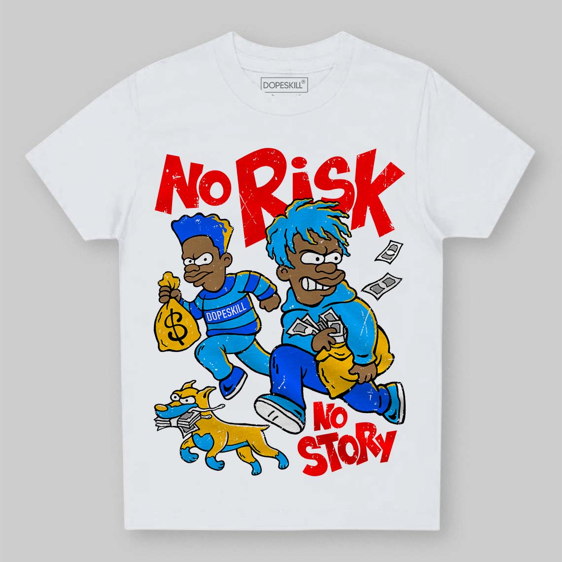 Royal Blue Collection DopeSkill Toddler Kids T-shirt No Risk No Story Graphic
