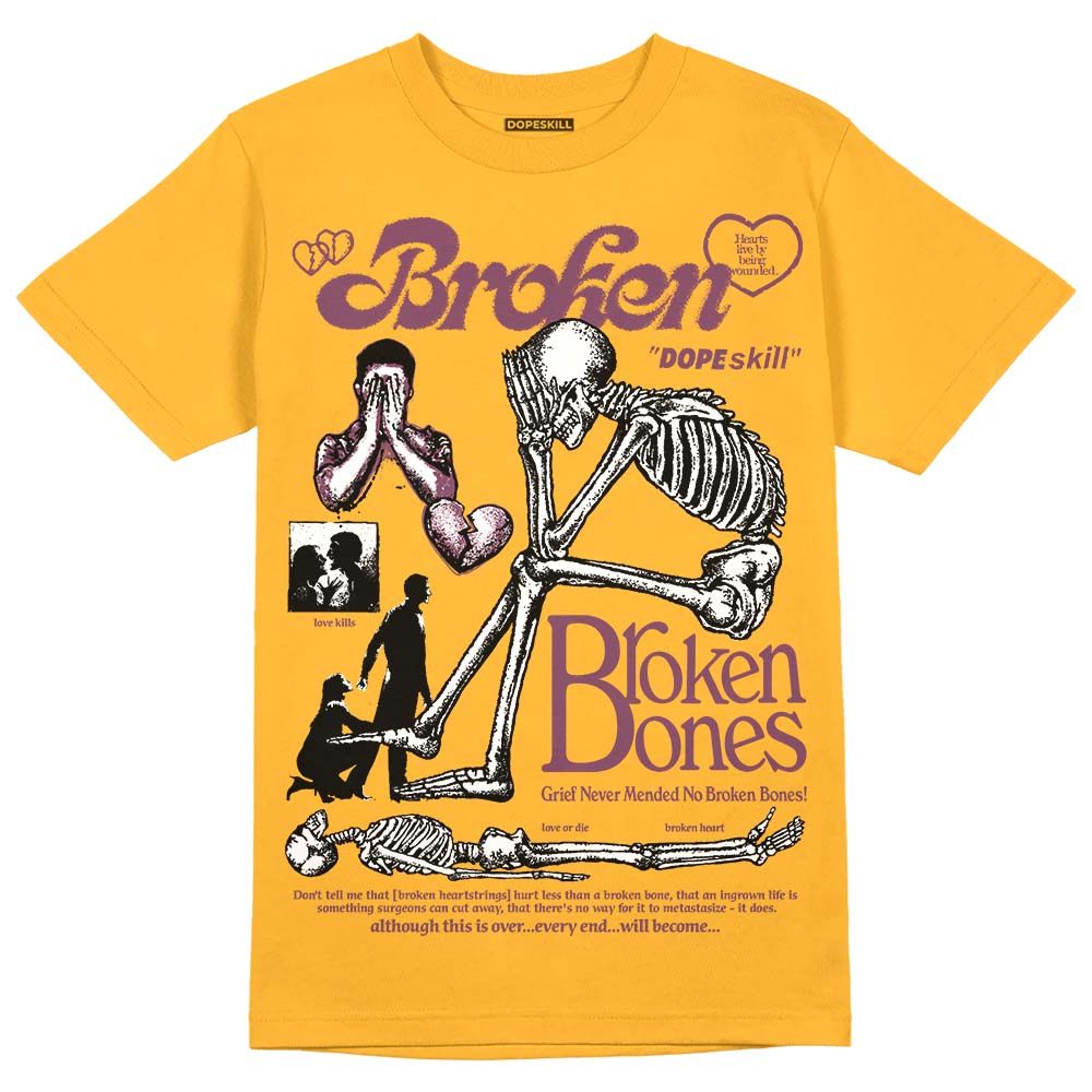 Brotherhood 1s High OG DopeSkill University Gold T-shirt Broken Bones Graphic