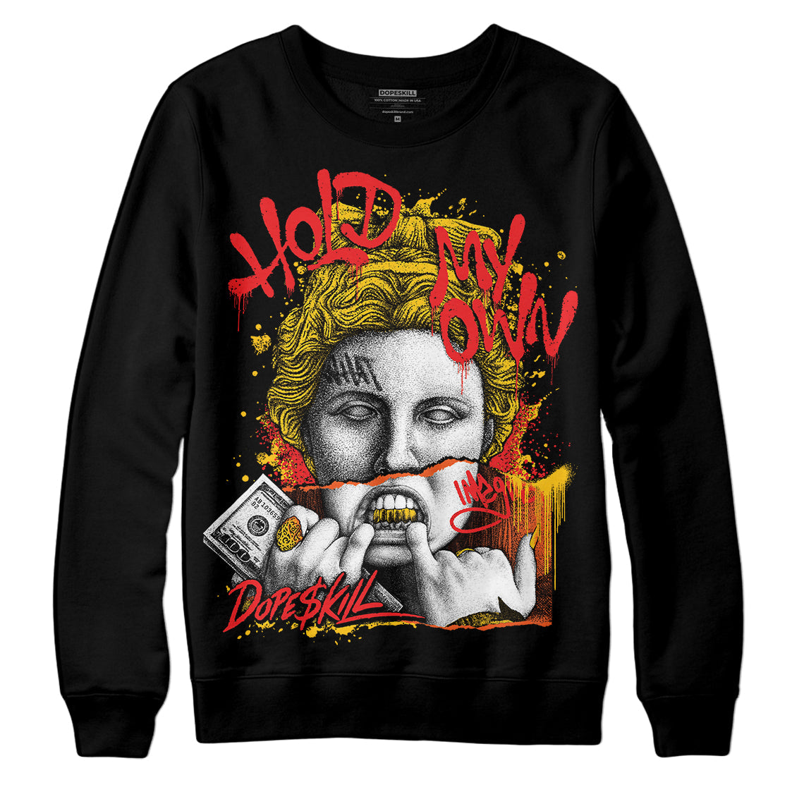 Yellow Collection DopeSkill Sweatshirt Hold My Own Graphic