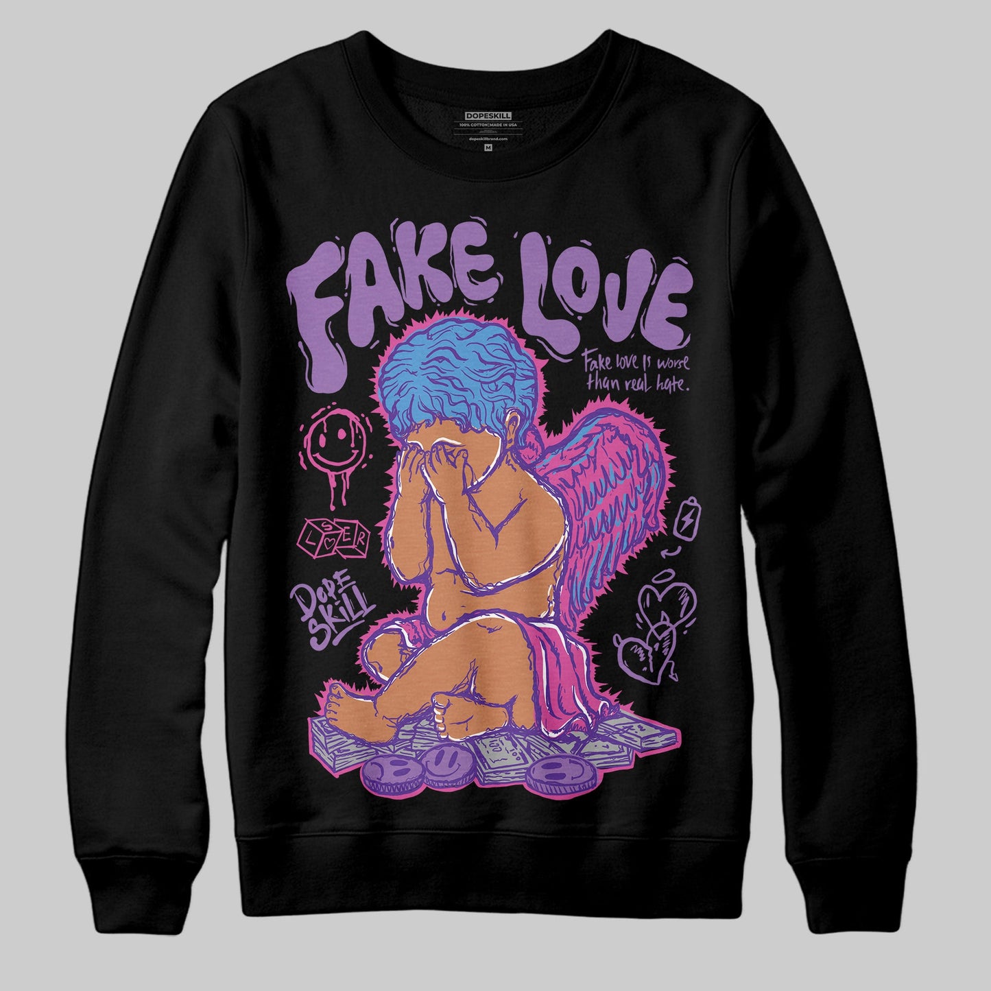 PURPLE Collection DopeSkill Sweatshirt False Love Graphic