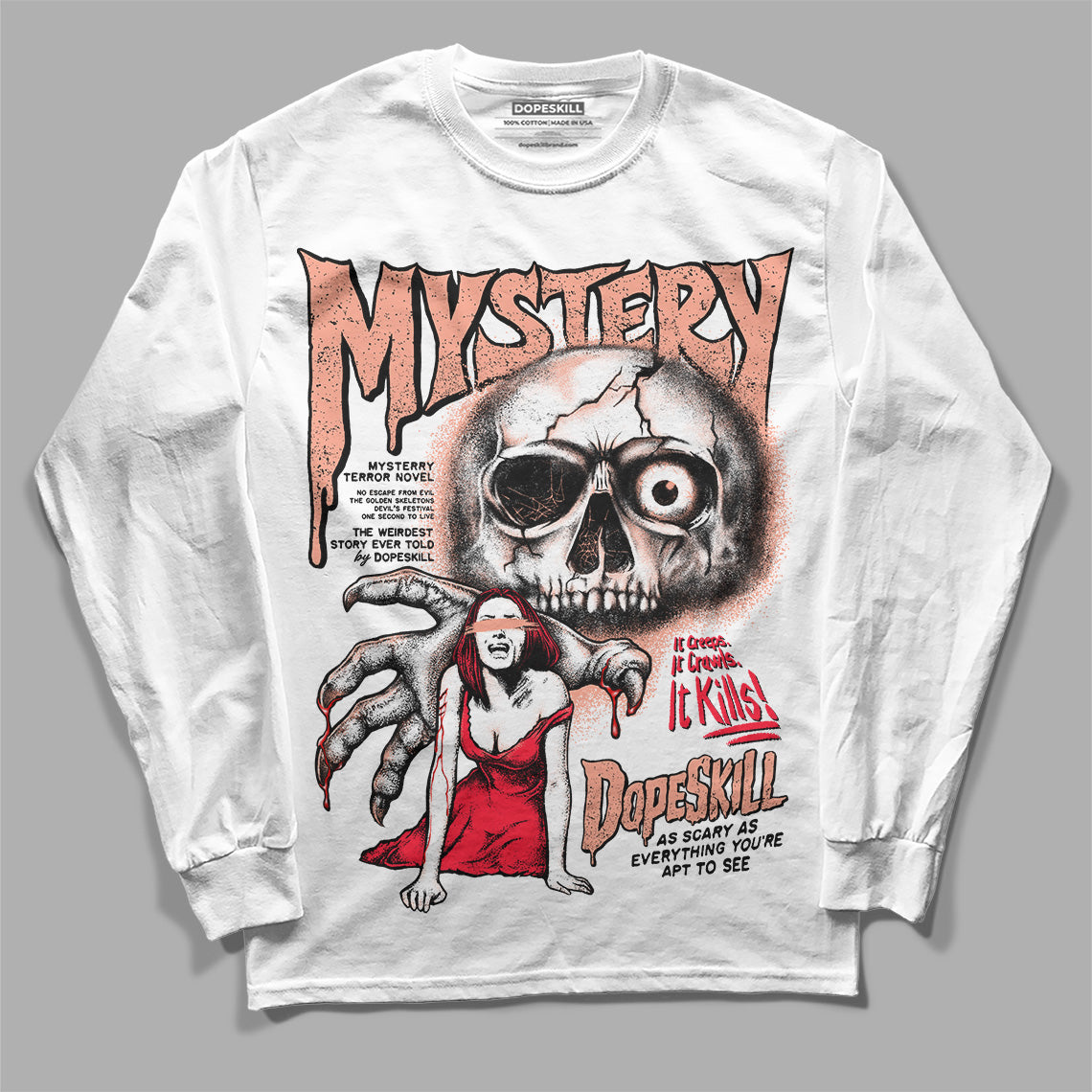 Crimson Bliss 5s DopeSkill Long Sleeve T-Shirt Mystery Ghostly Grasp Graphic