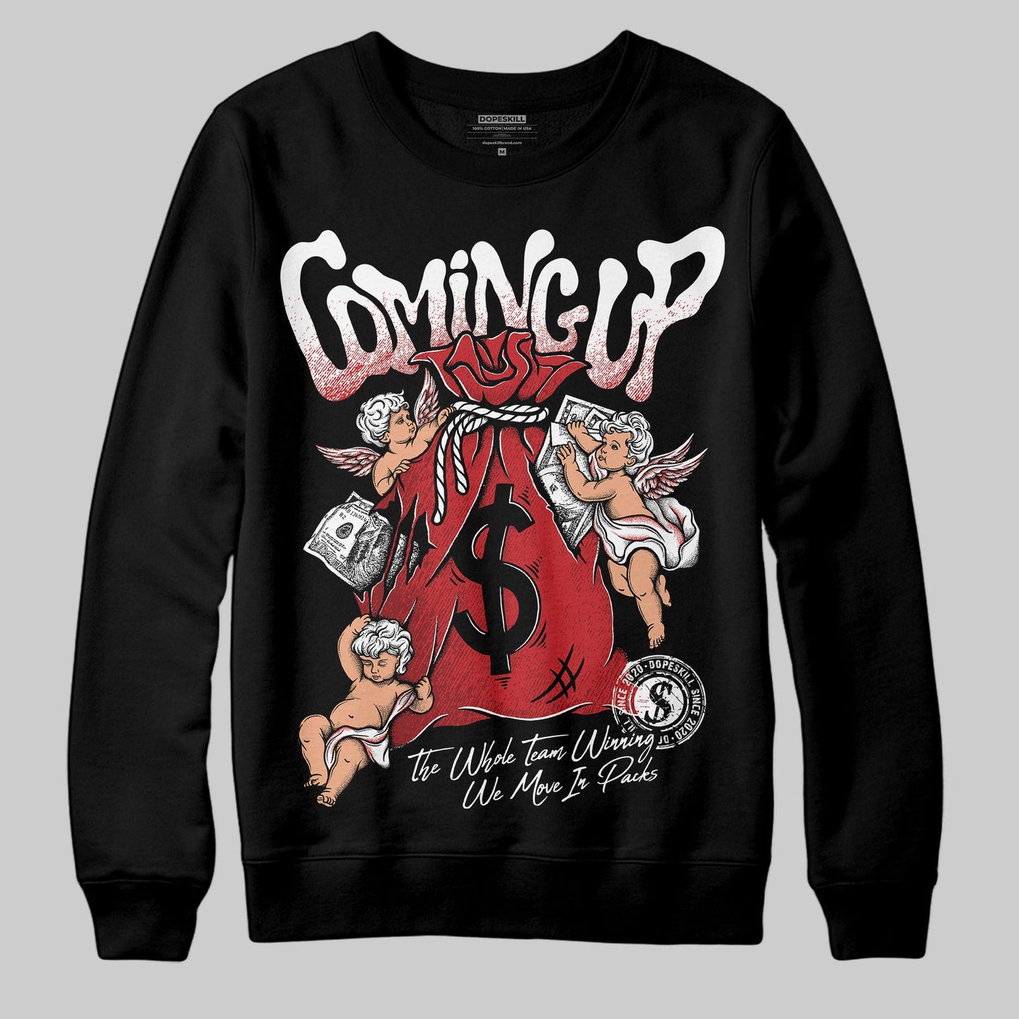 Bred 11s DopeSkill Sweatshirt Money Bag Coming Up Graphic