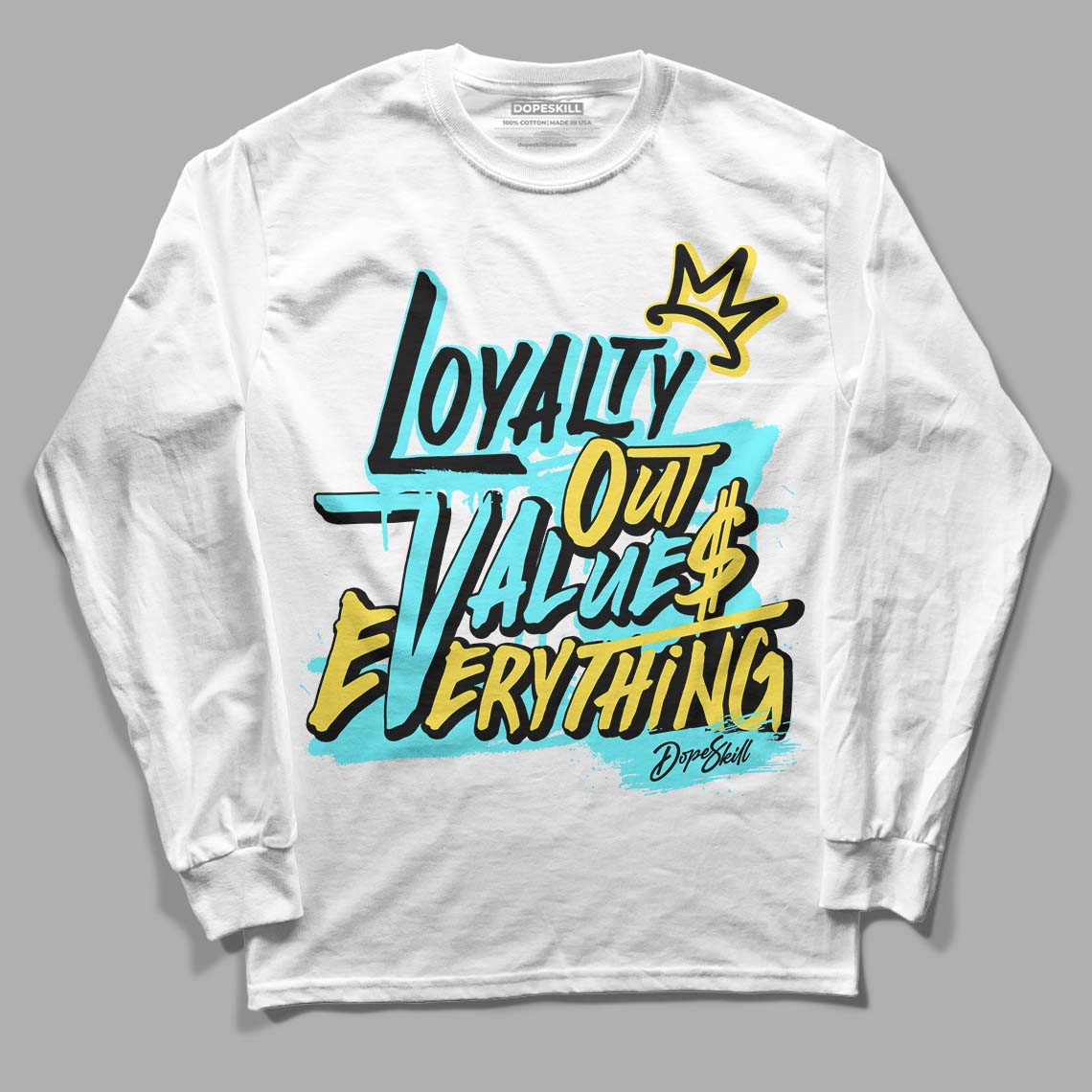 Aqua 5s DopeSkill Long Sleeve T-Shirt LOVE Graphic