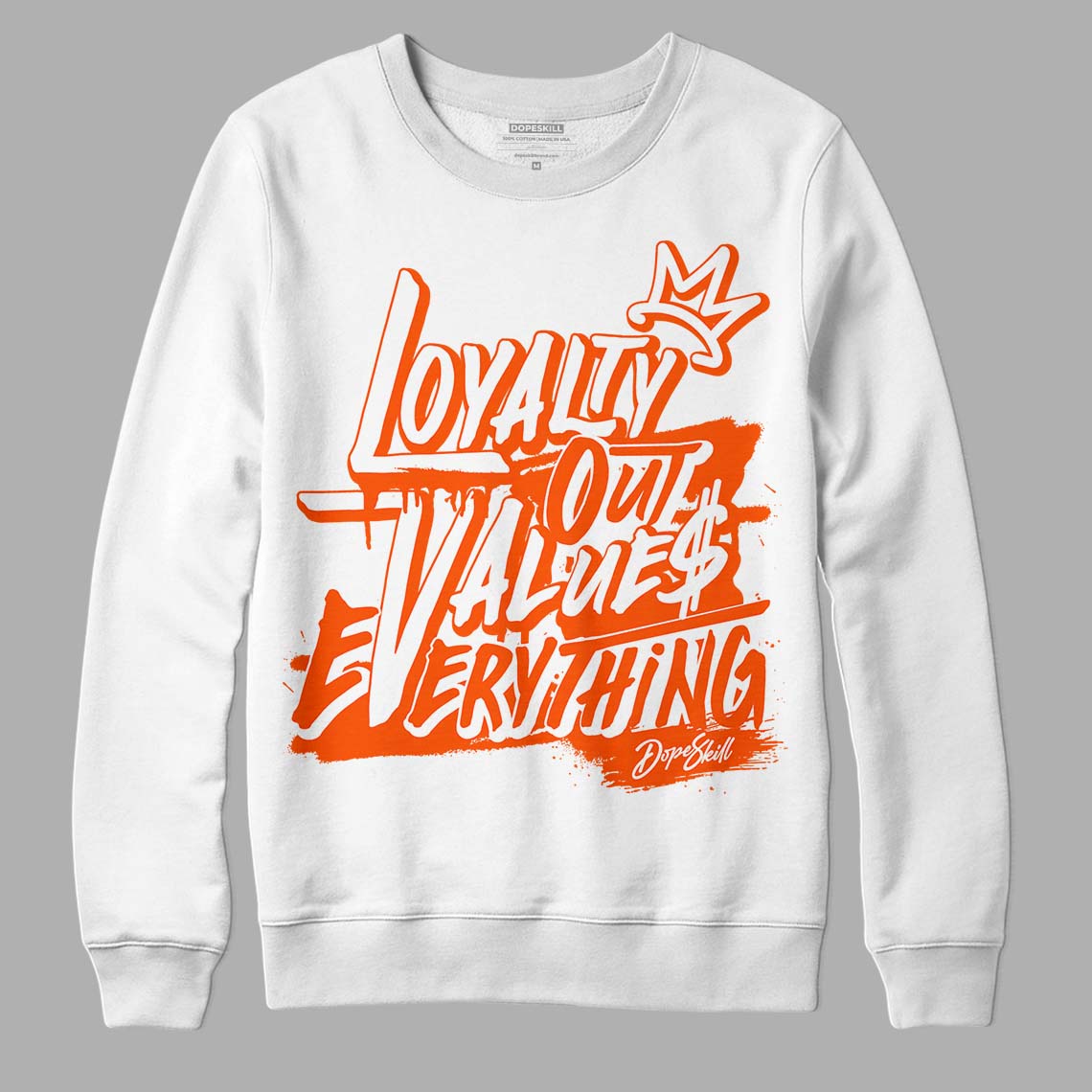 Orange Milk DopeSkill Sweatshirt LOVE Graphic