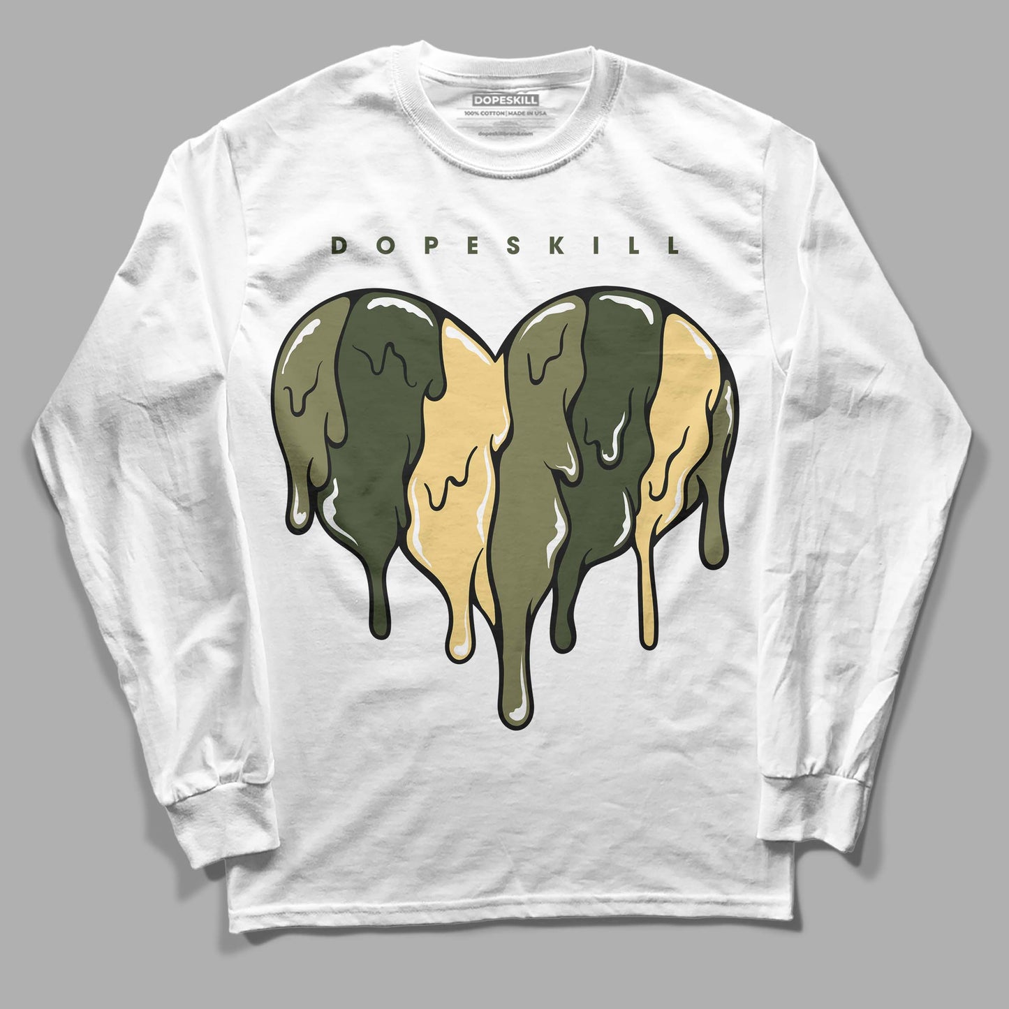 Craft Olive 4s DopeSkill Long Sleeve T-Shirt Slime Drip Heart Graphic