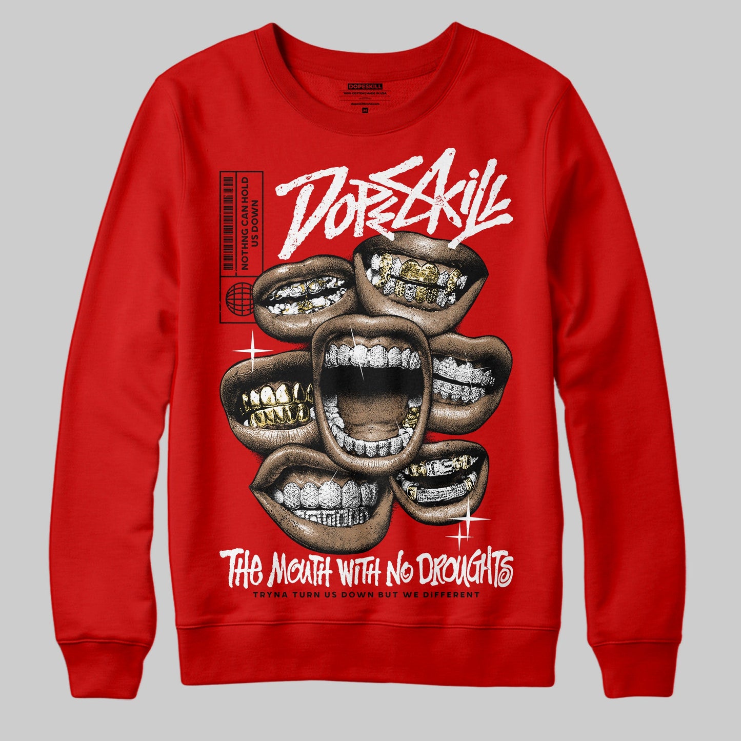 Bred Velvet 11s DopeSkill Red Sweatshirt The Mouth With No Droughts Graphic