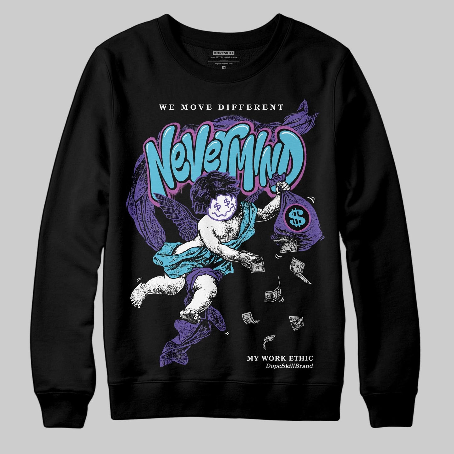 Aqua 8s DopeSkill Sweatshirt Nevermind Graphic