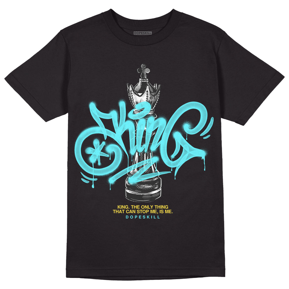 Aqua 5s DopeSkill T-Shirt King Chess Graphic